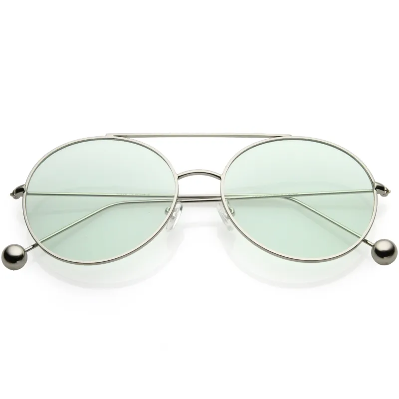 Premium Oversize Color Oval Plat Lens Aviator Sunglasses C498 sold by ZeroUV