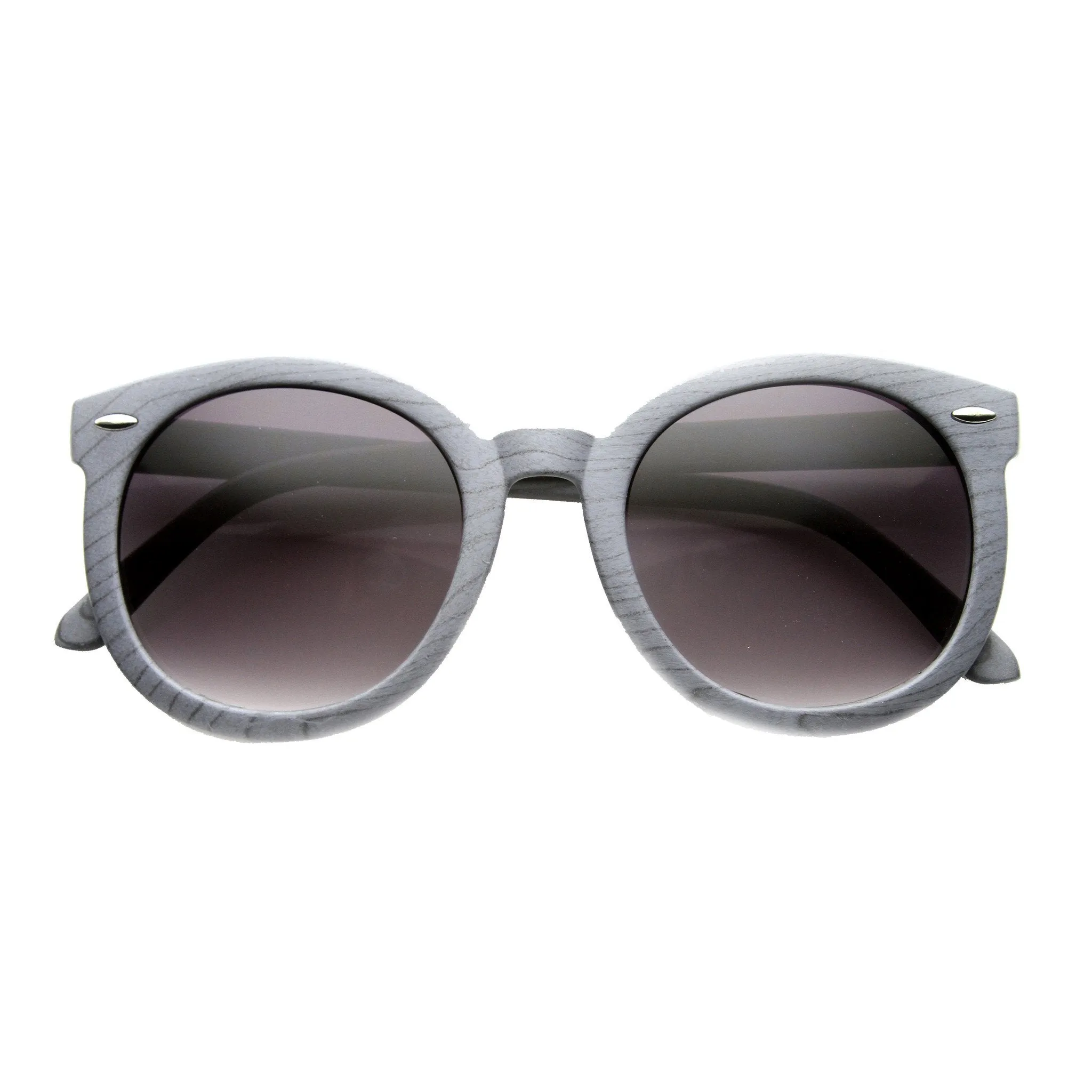 Women's Oversize Retro Round Wood Print Sunglasses 9642 sold by ZeroUV product image thumbnail 5
