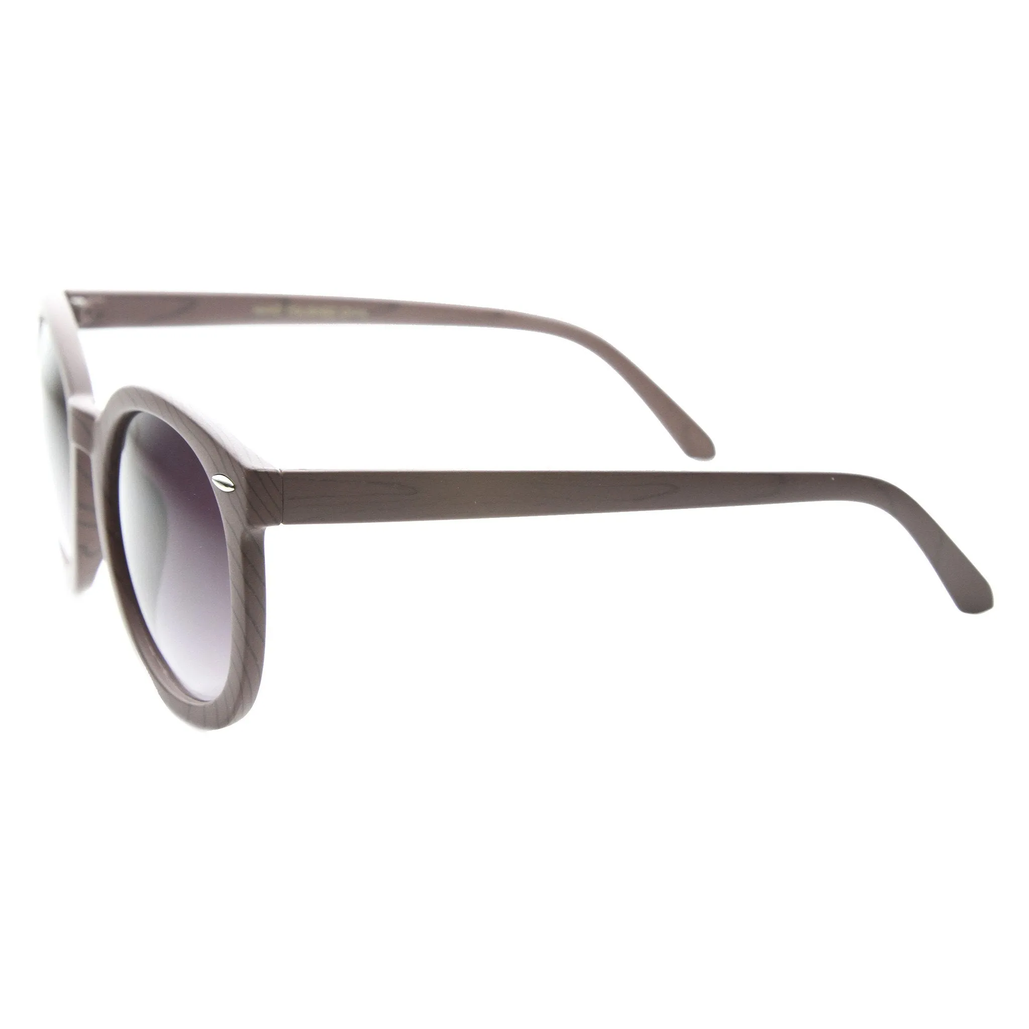 Women's Oversize Retro Round Wood Print Sunglasses 9642 sold by ZeroUV product image thumbnail 3