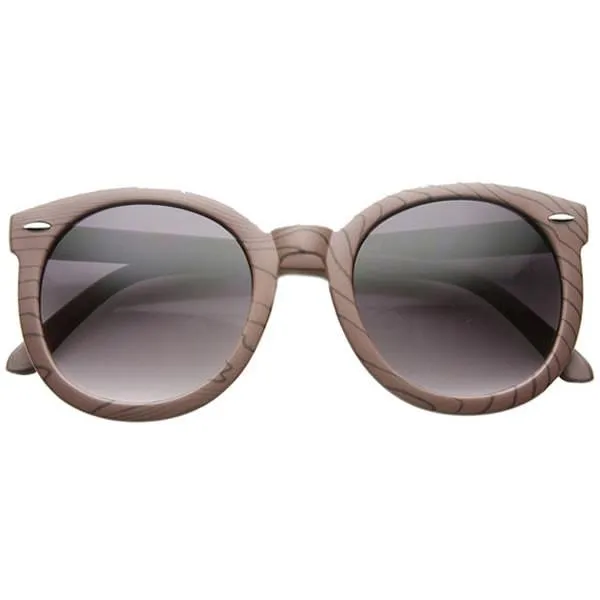 Women's Oversize Retro Round Wood Print Sunglasses 9642 sold by ZeroUV