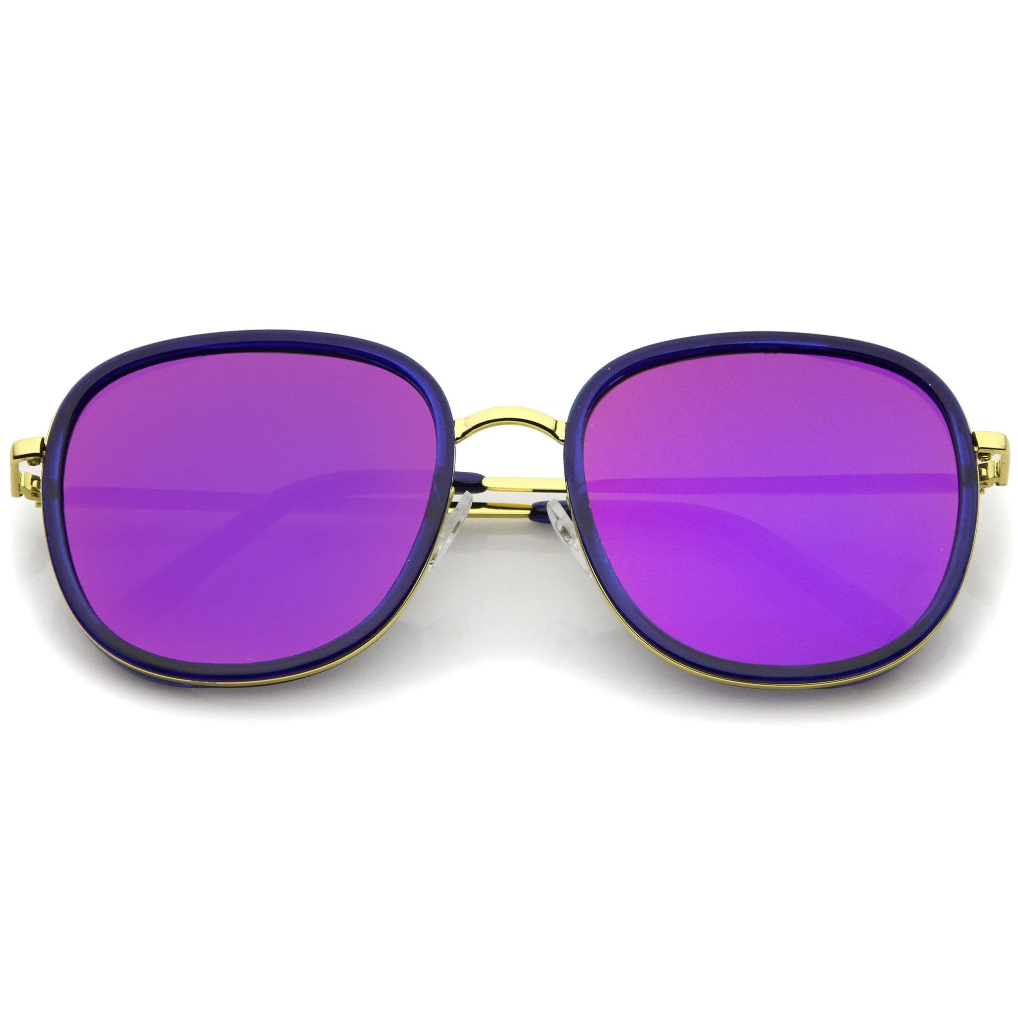 Retro Euro Mirrored Square Flat Lens Sunglasses A452 sold by ZeroUV