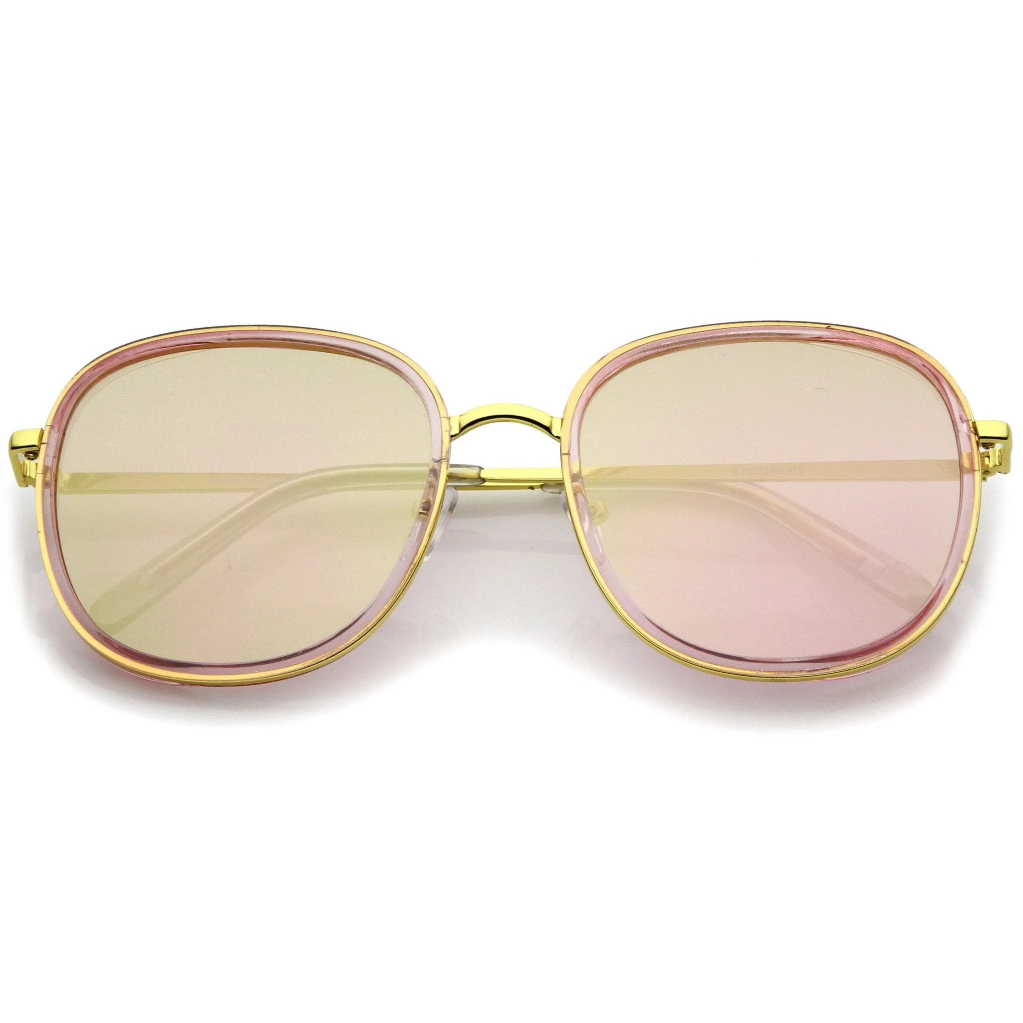 Retro Euro Mirrored Square Flat Lens Sunglasses A452 sold by ZeroUV product image thumbnail 3