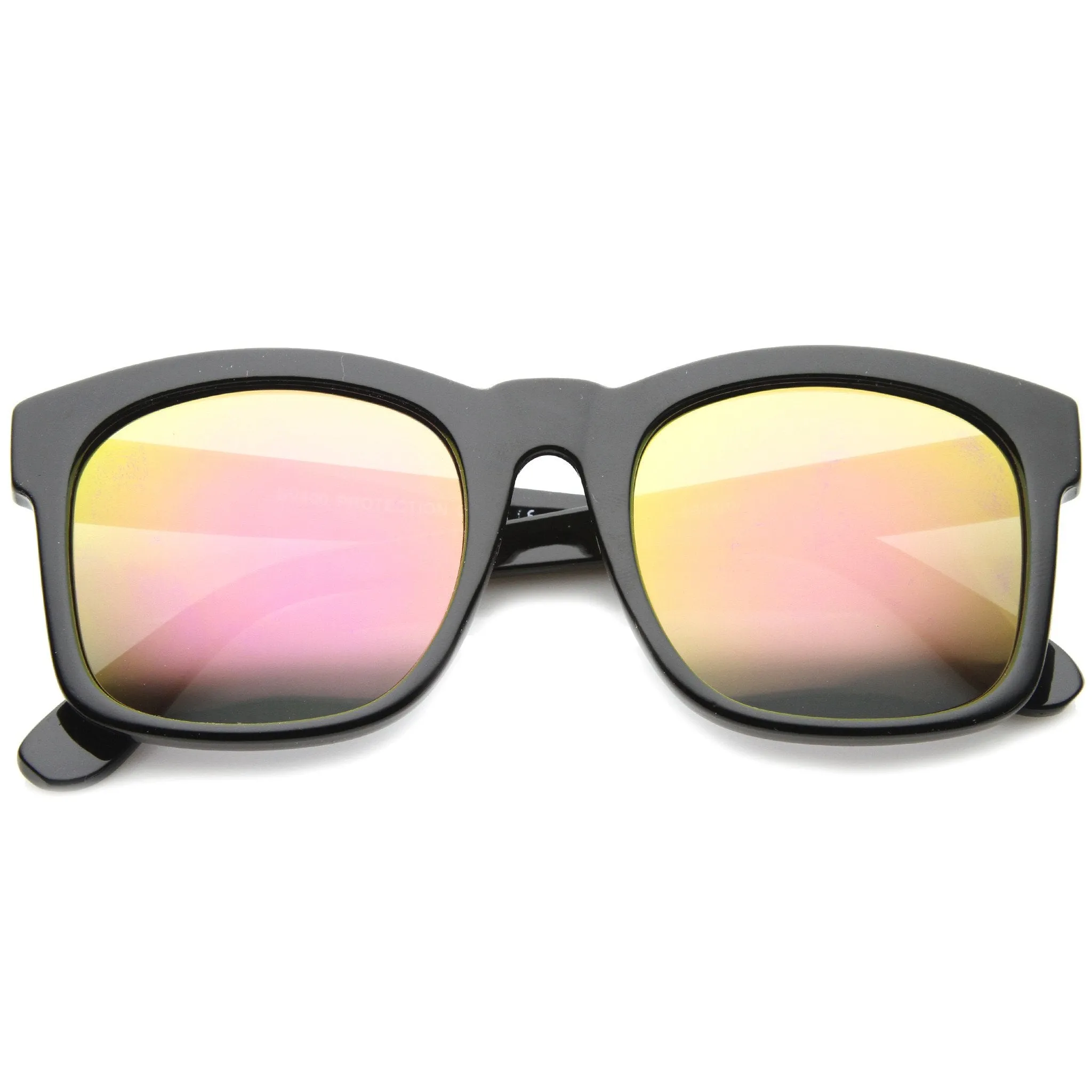 Oversize Modern Bold Horned Rim Mirror Lens Sunglasses A159 sold by ZeroUV