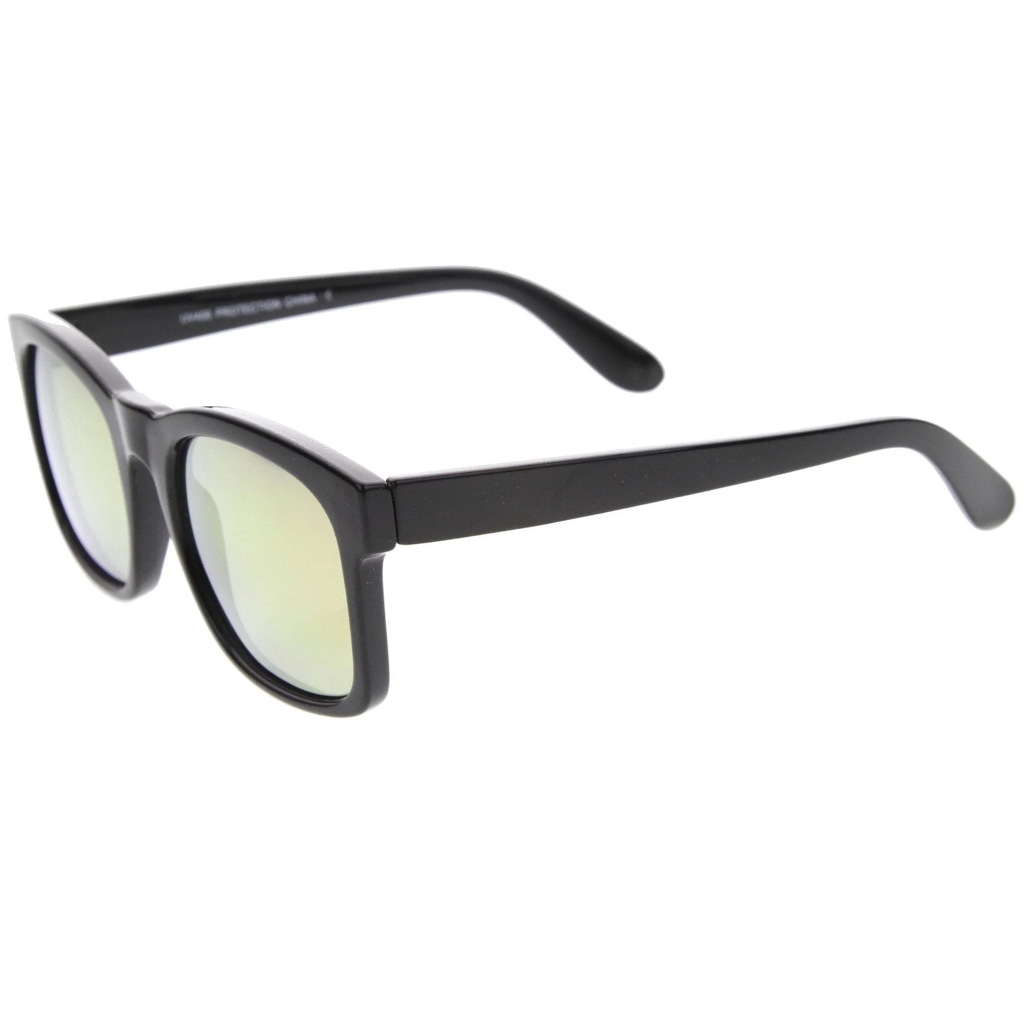Oversize Modern Bold Horned Rim Mirror Lens Sunglasses A159 sold by ZeroUV product image thumbnail 2