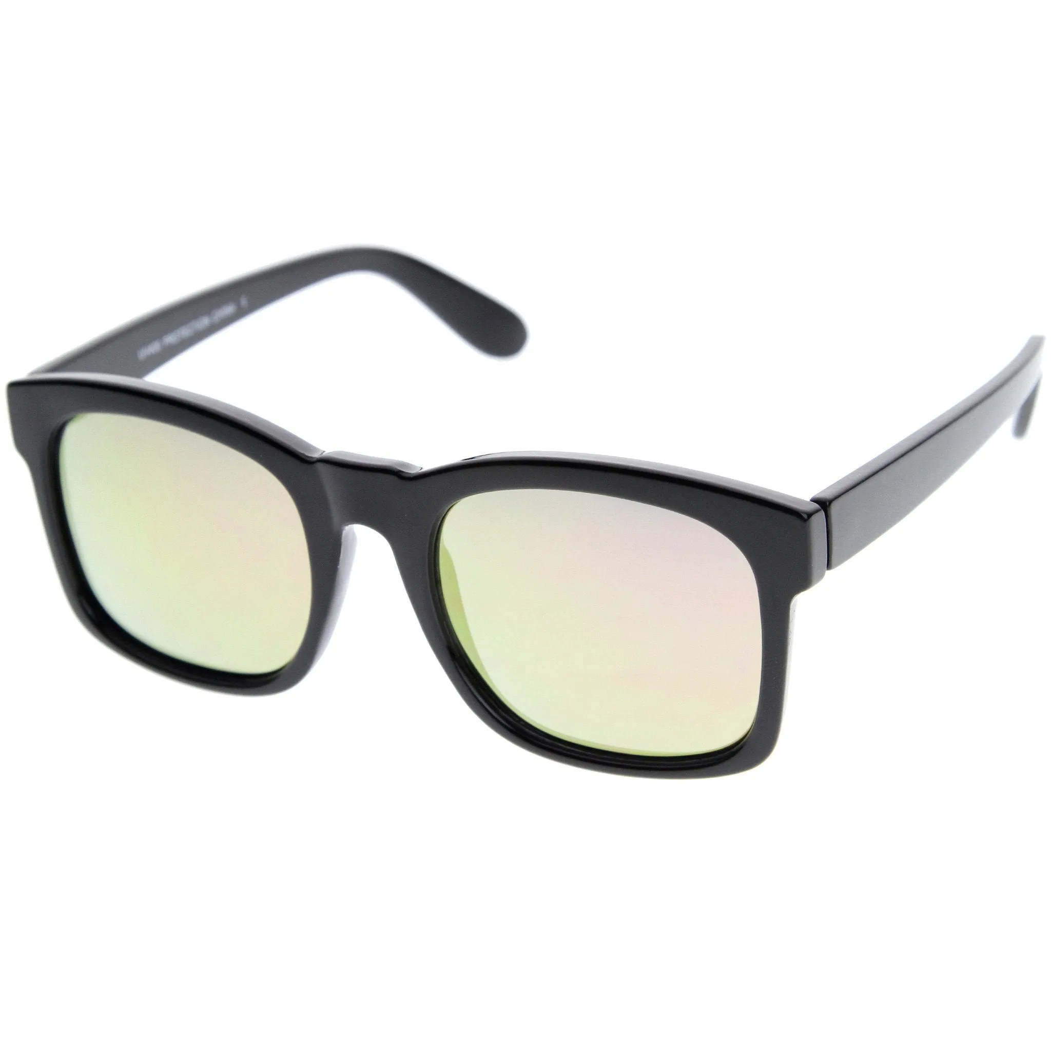 Oversize Modern Bold Horned Rim Mirror Lens Sunglasses A159 sold by ZeroUV product image thumbnail 3