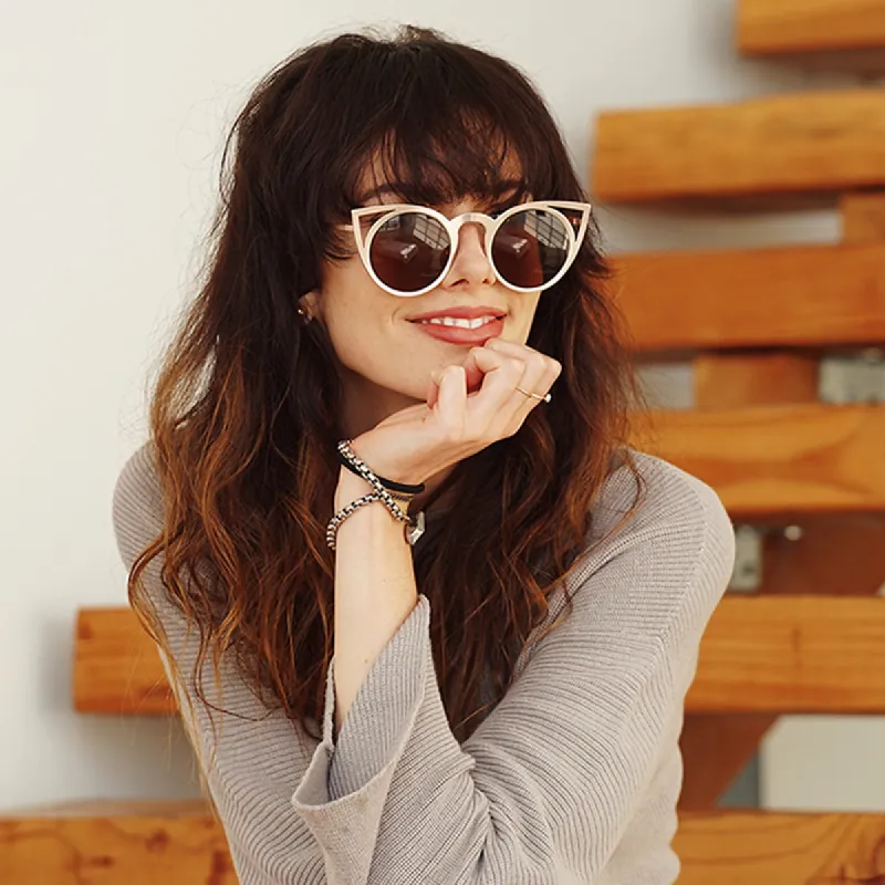 Women's Indie Round Laser Cut Metal Cat Eye Sunglasses sold by ZeroUV