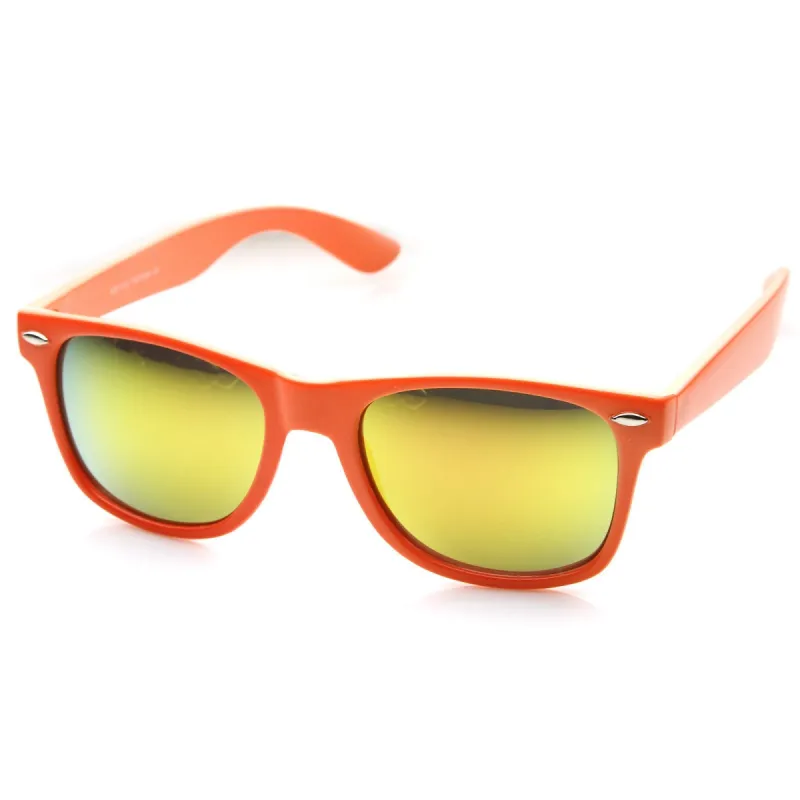 Retro Flash Mirrored Lens Horned Rim Sunglasses 8126 sold by ZeroUV