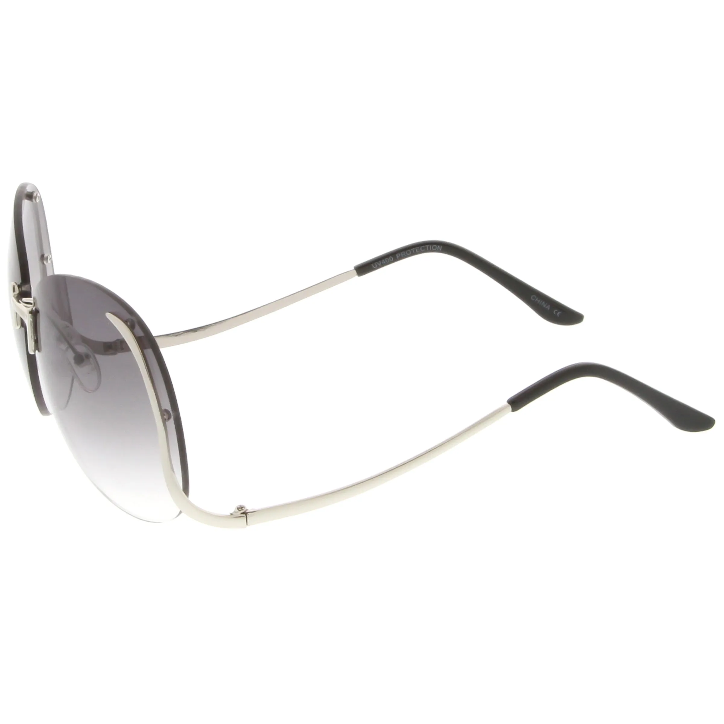 Oversize Women's Rimless Low Temple Gradient Lens Sunglasses C259 sold by ZeroUV product image thumbnail 3
