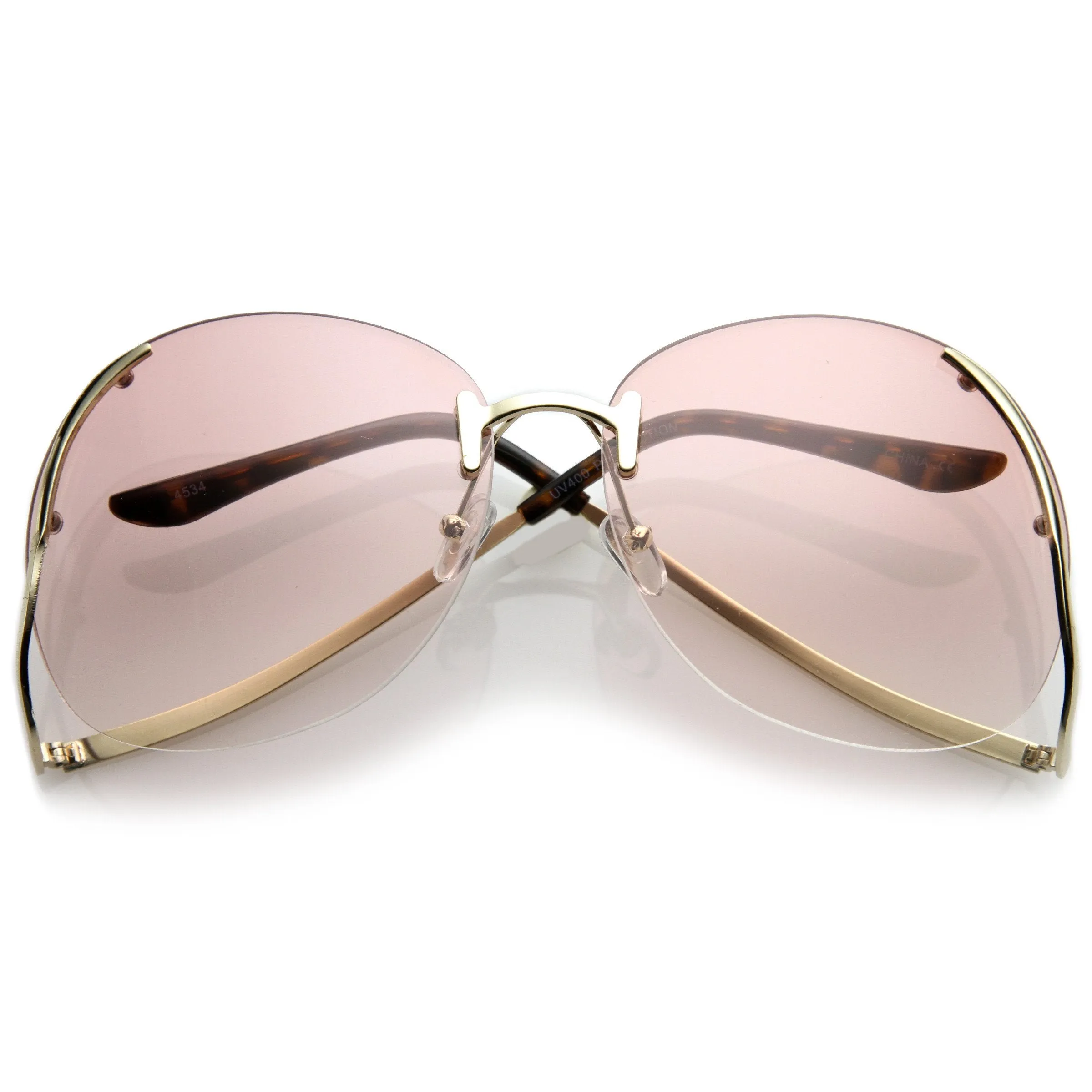 Oversize Women's Rimless Low Temple Gradient Lens Sunglasses C259 sold by ZeroUV product image thumbnail 4