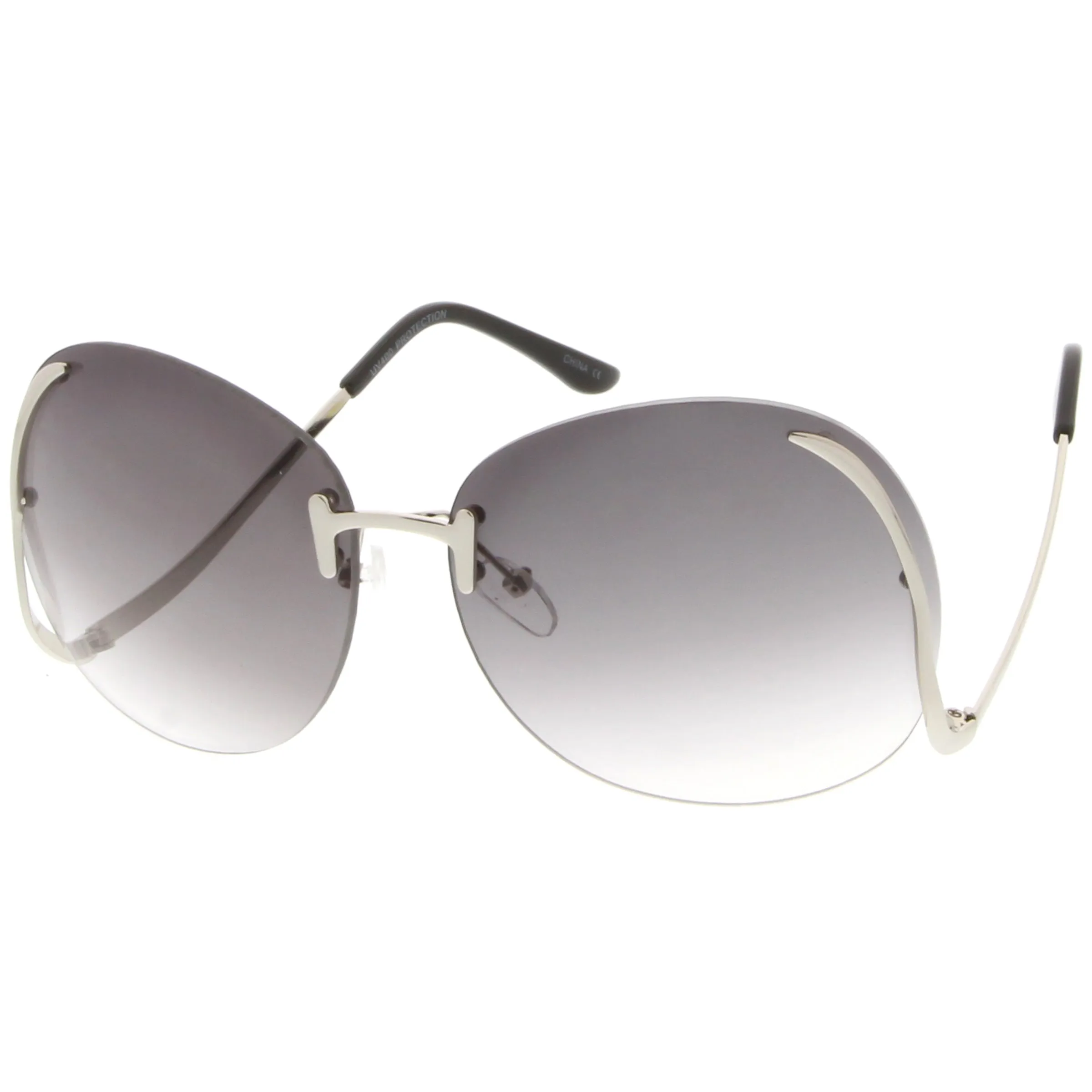 Oversize Women's Rimless Low Temple Gradient Lens Sunglasses C259 sold by ZeroUV product image thumbnail 2