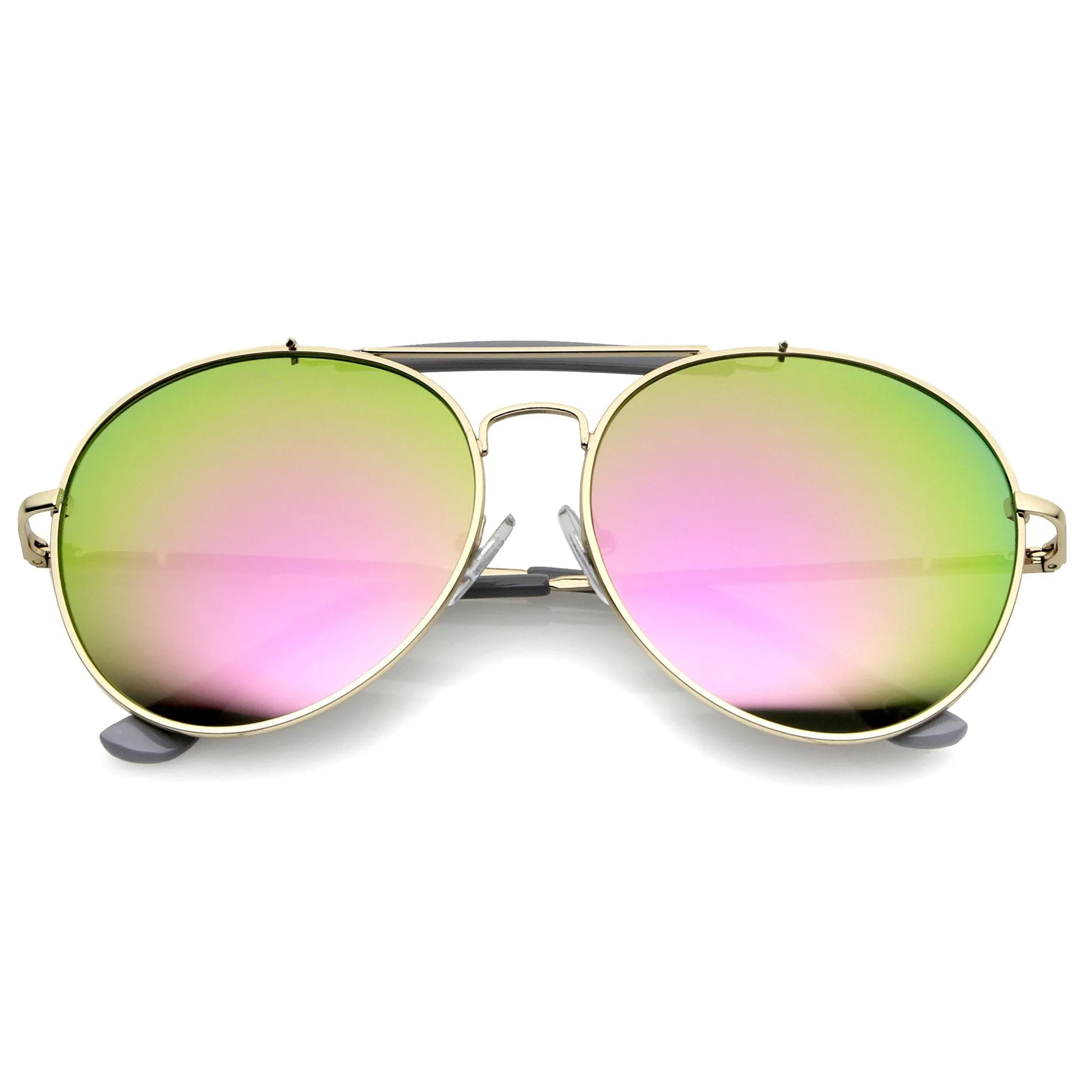 Oversize Retro Modern Round Aviator Sunglasses A758 sold by ZeroUV product image thumbnail 3