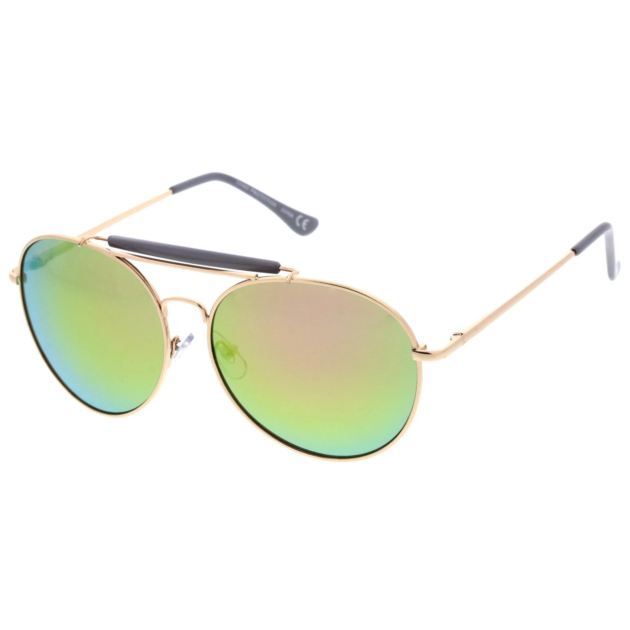 Oversize Retro Modern Round Aviator Sunglasses A758 sold by ZeroUV product image thumbnail 4