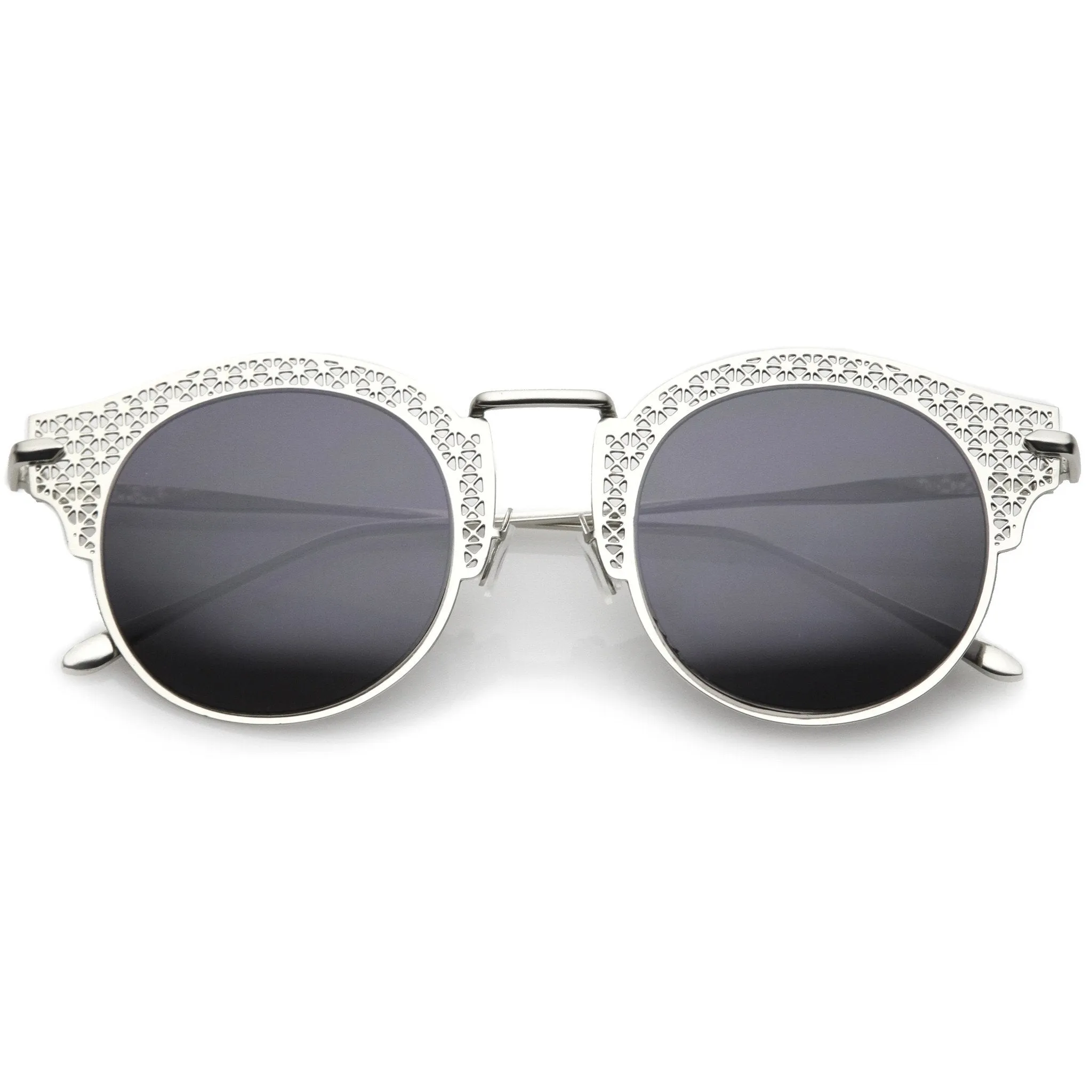 Women's Indie Laser Cut Horned Rim Metal Sunglasses A632 sold by ZeroUV