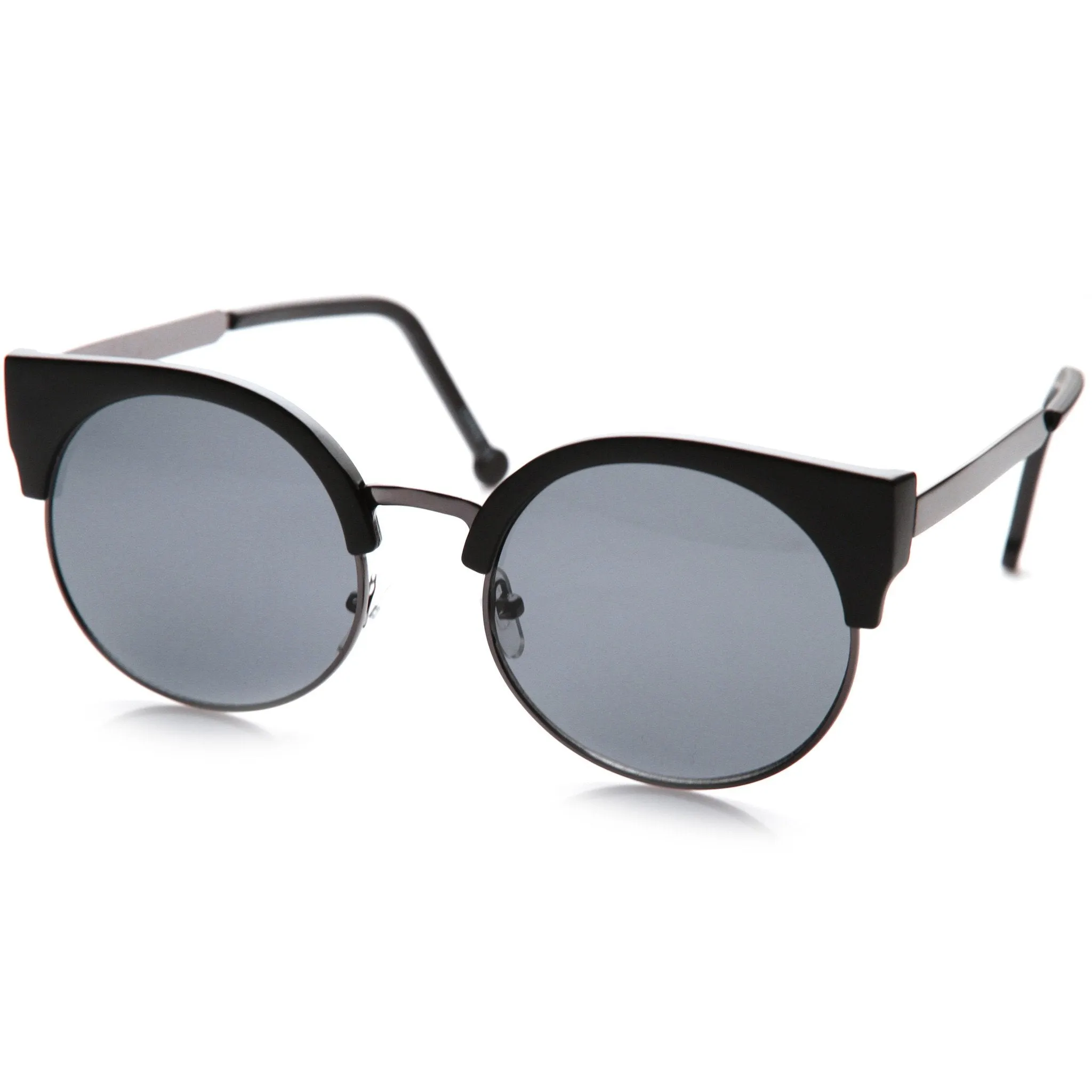 Women's Vintage Inspired Half Frame Round Cat Eye Sunglasses 9494 sold by ZeroUV