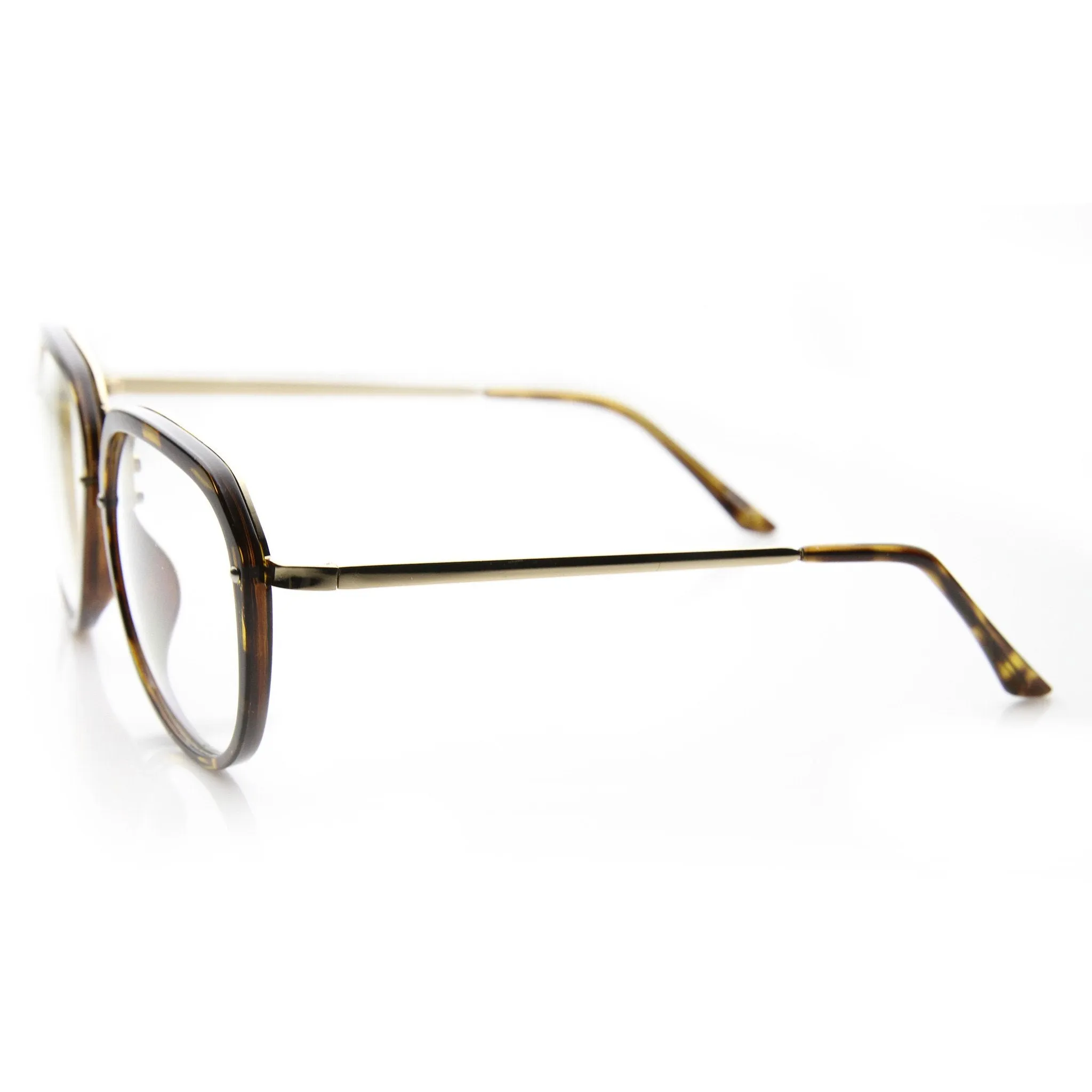 Womens 1980's Fashion Retro Clear Lens Oversize Glasses 9295 sold by ZeroUV product image thumbnail 3