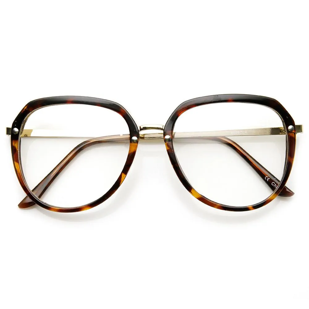 Womens 1980's Fashion Retro Clear Lens Oversize Glasses 9295 sold by ZeroUV product image thumbnail 5