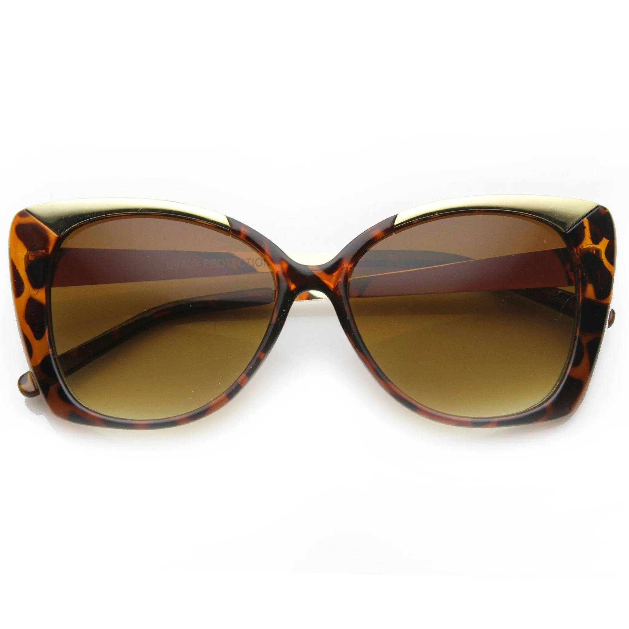 Women's Glamorous Metal Temple Oversize Cat Eye Sunglasses 9797 sold by ZeroUV product image thumbnail 5