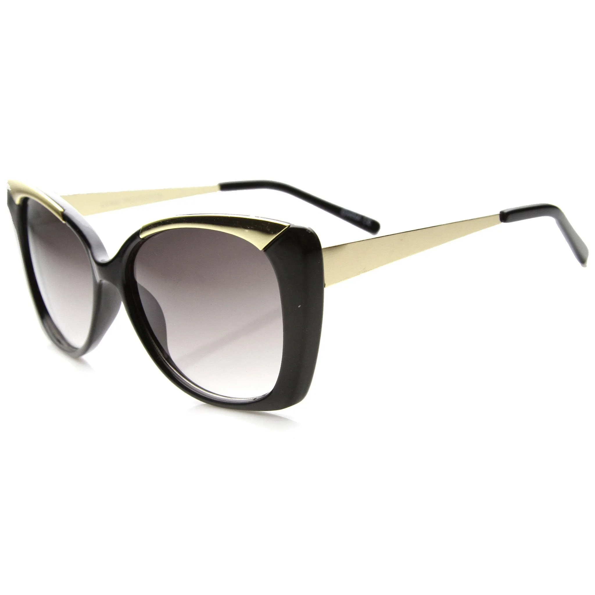 Women's Glamorous Metal Temple Oversize Cat Eye Sunglasses 9797 sold by ZeroUV product image thumbnail 3