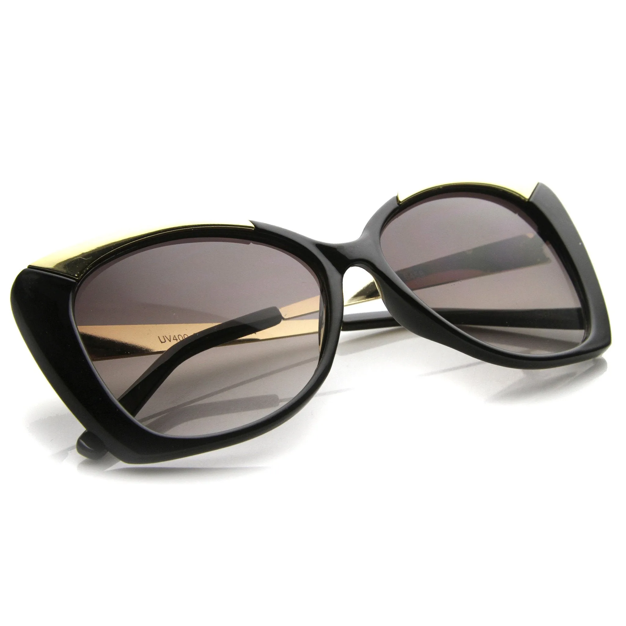 Women's Glamorous Metal Temple Oversize Cat Eye Sunglasses 9797 sold by ZeroUV product image thumbnail 4