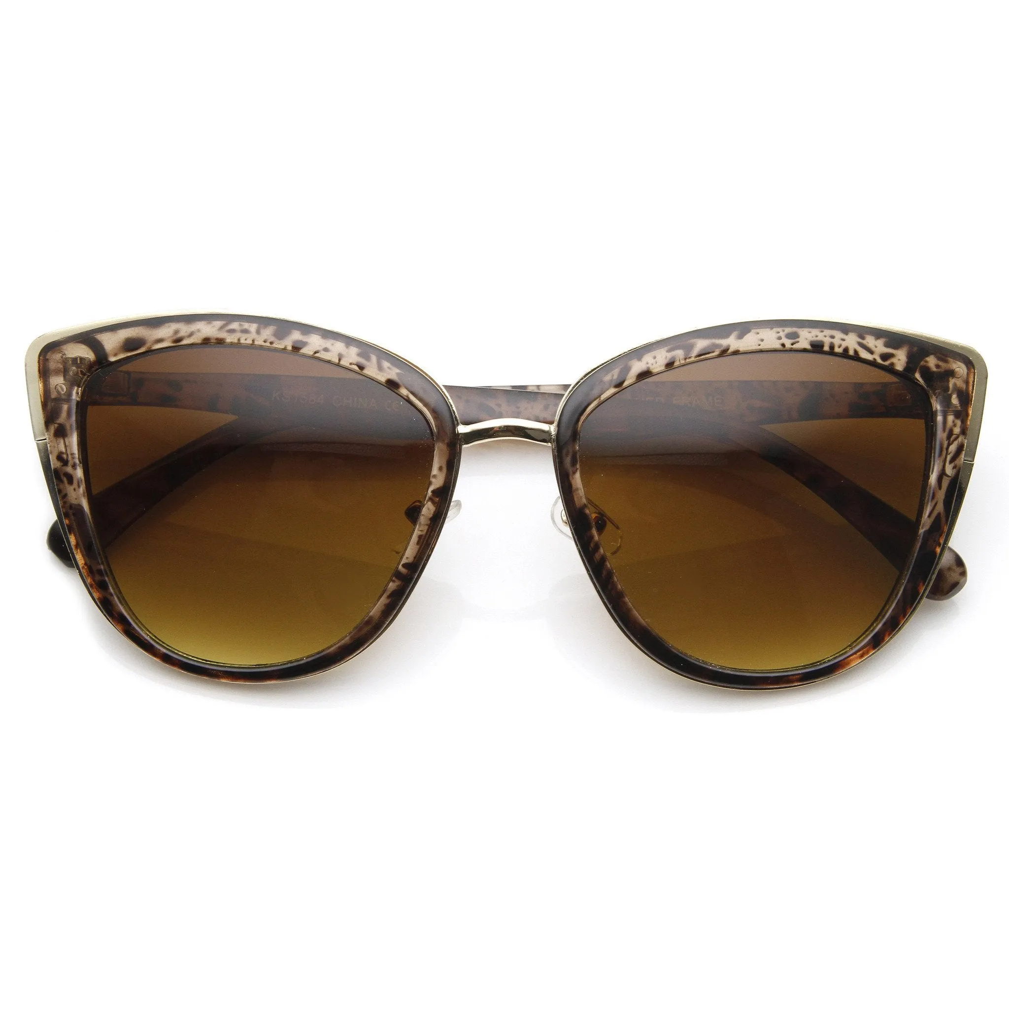 Designer Womens Oversize Metal Plastic Cat Eye Sunglasses 9207 sold by ZeroUV product image thumbnail 3