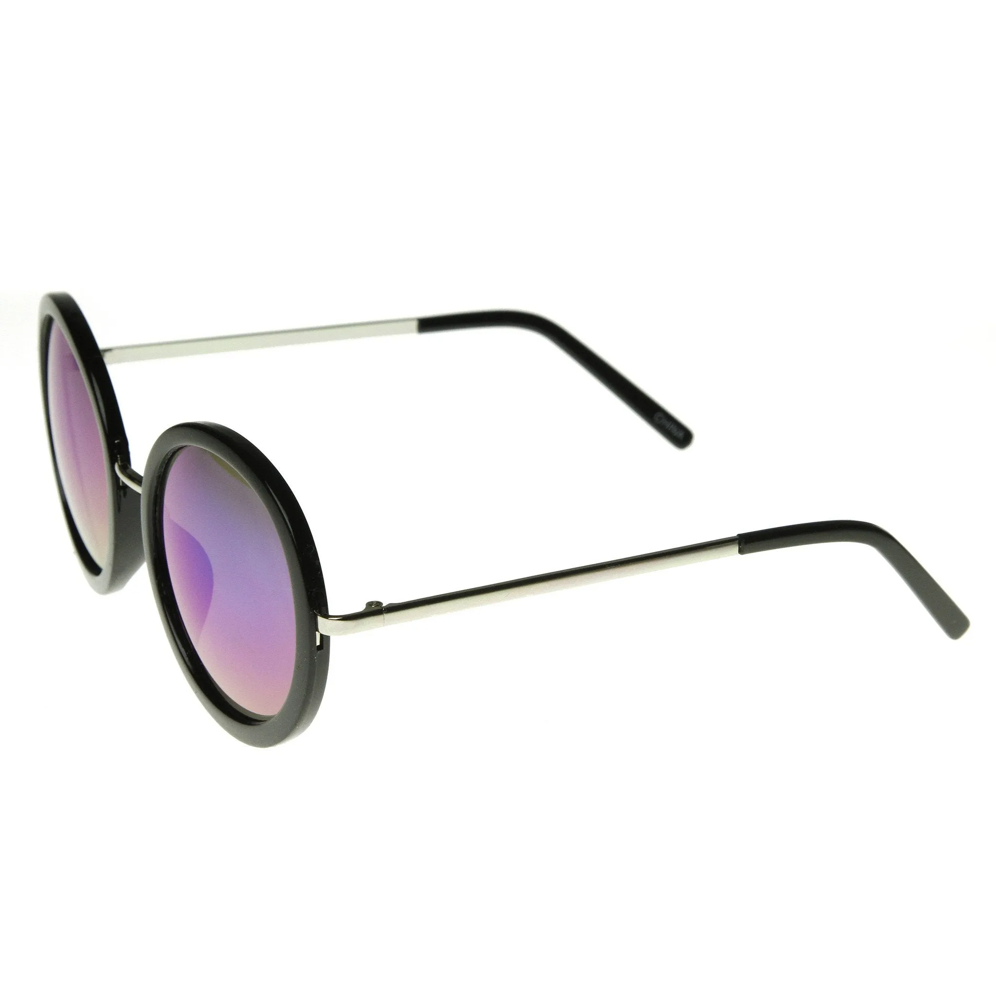 Women's Oversize Round Fashion Mirror Lens Sunglasses 9187 sold by ZeroUV product image thumbnail 5