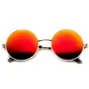 Retro Flash Color Mirror Lens Round Metal Sunglasses sold by ZeroUV