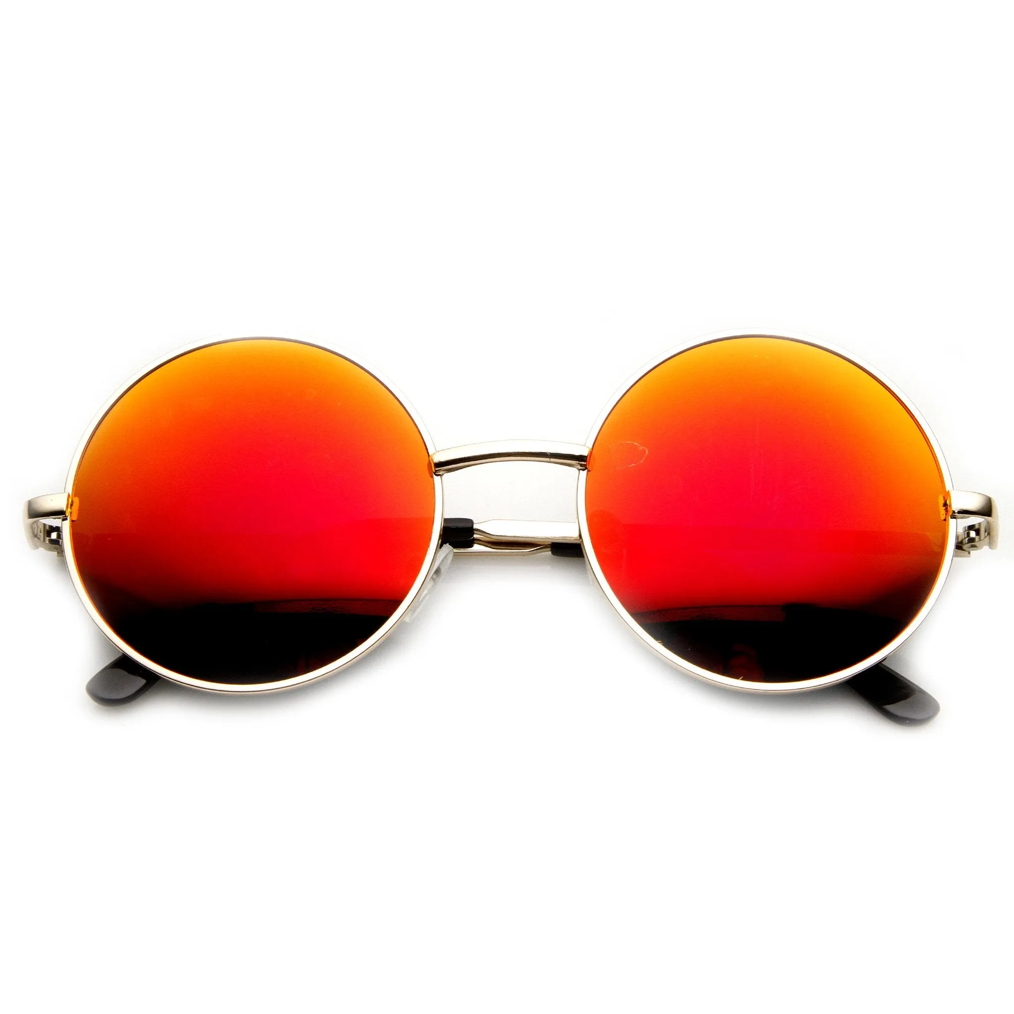Retro Flash Color Mirror Lens Round Metal Sunglasses sold by ZeroUV product image thumbnail 5