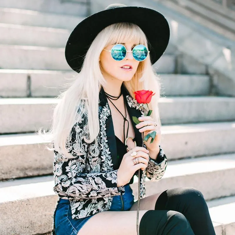 Retro Flash Color Mirror Lens Round Metal Sunglasses sold by ZeroUV