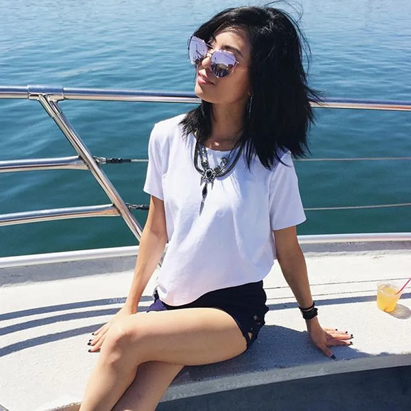 Oversize Thin Cross Brow Mirrored Flat Lens Sunglasses sold by ZeroUV product image thumbnail 4