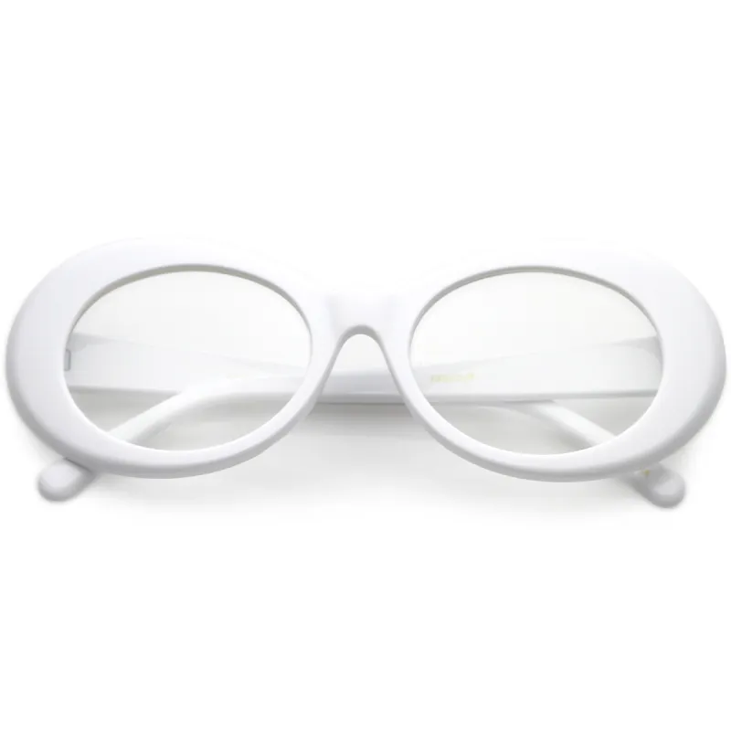 Retro 1990's Fashion Clear Lens Clout Oval Glasses C540 sold by ZeroUV