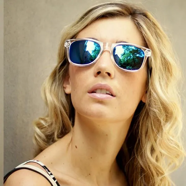 Zerouv "Mormont" Transparent Horned Rim Flash Mirrored Lens Sunglasses sold by ZeroUV product image thumbnail 4