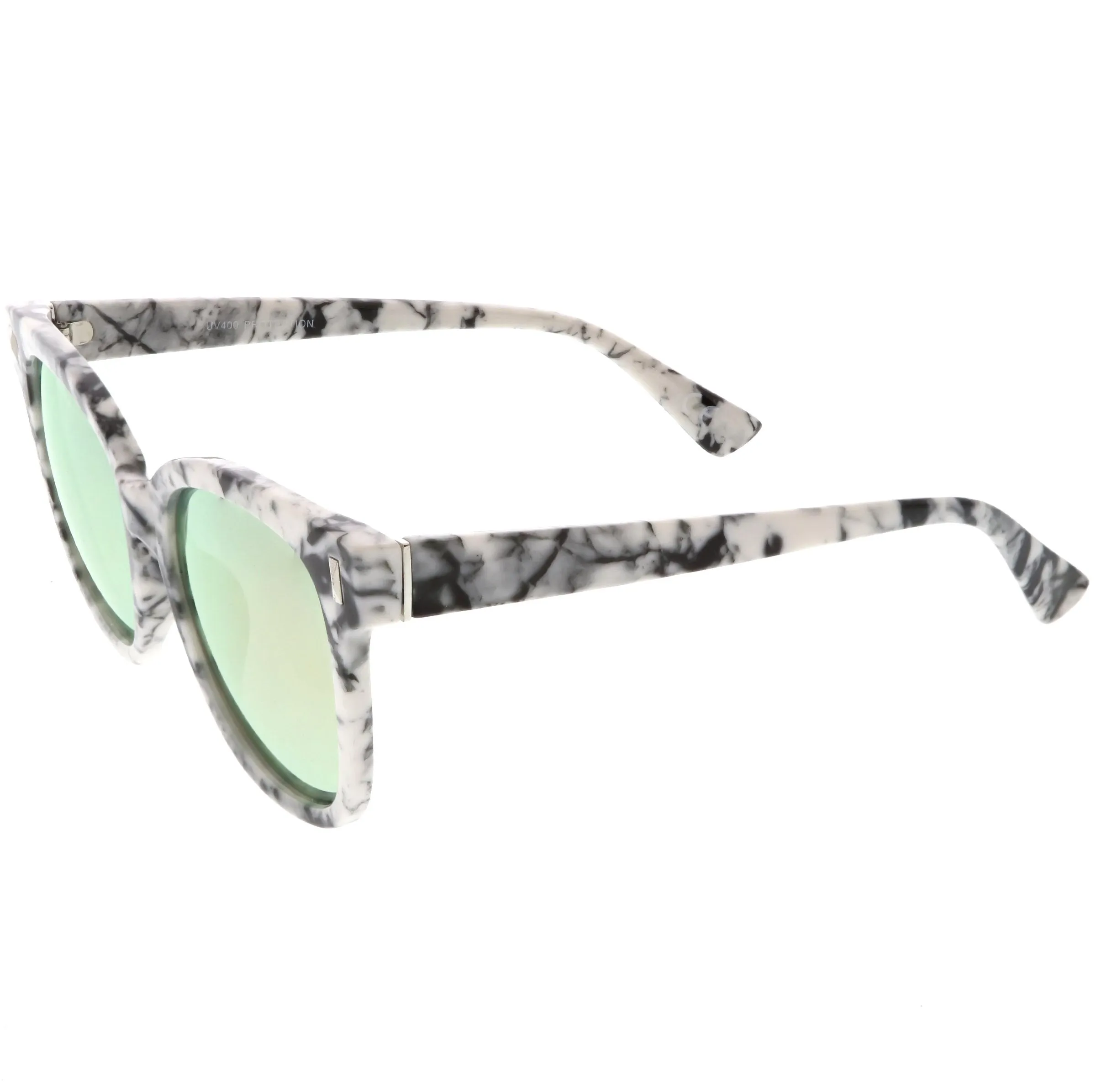 Marble Stone Print Bold Horned Rim Mirrored Lens Sunglasses C387 sold by ZeroUV product image thumbnail 3