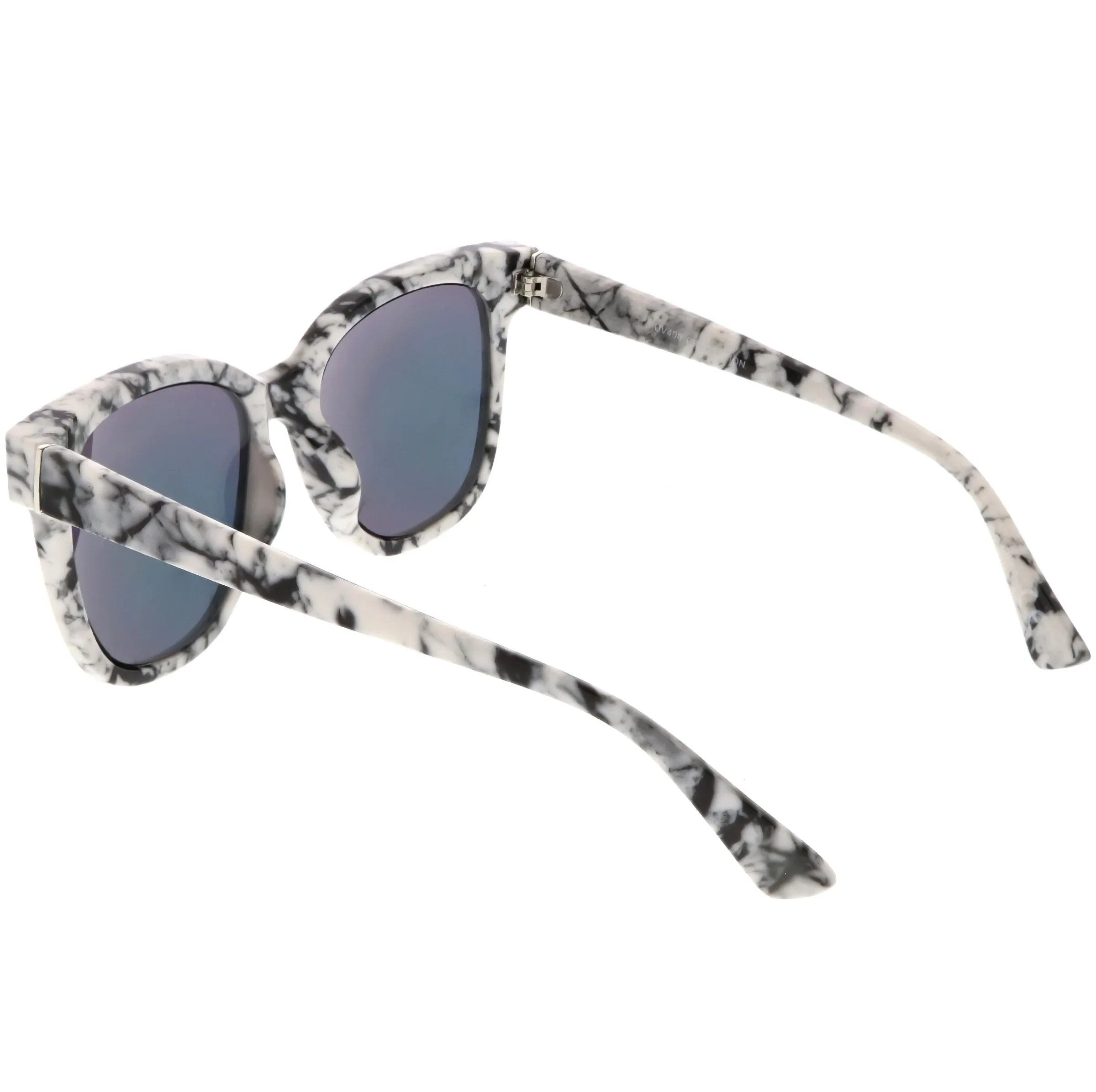 Marble Stone Print Bold Horned Rim Mirrored Lens Sunglasses C387 sold by ZeroUV product image thumbnail 4