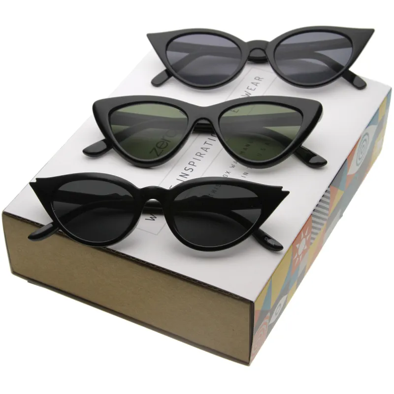 Women's Small Retro Pointed Cat Eye Sunglasses C758 [Promo Box] sold by ZeroUV