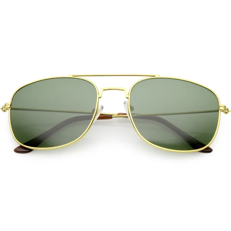 Retro Large Classic Square Metal Aviator Sunglasses C763 sold by ZeroUV