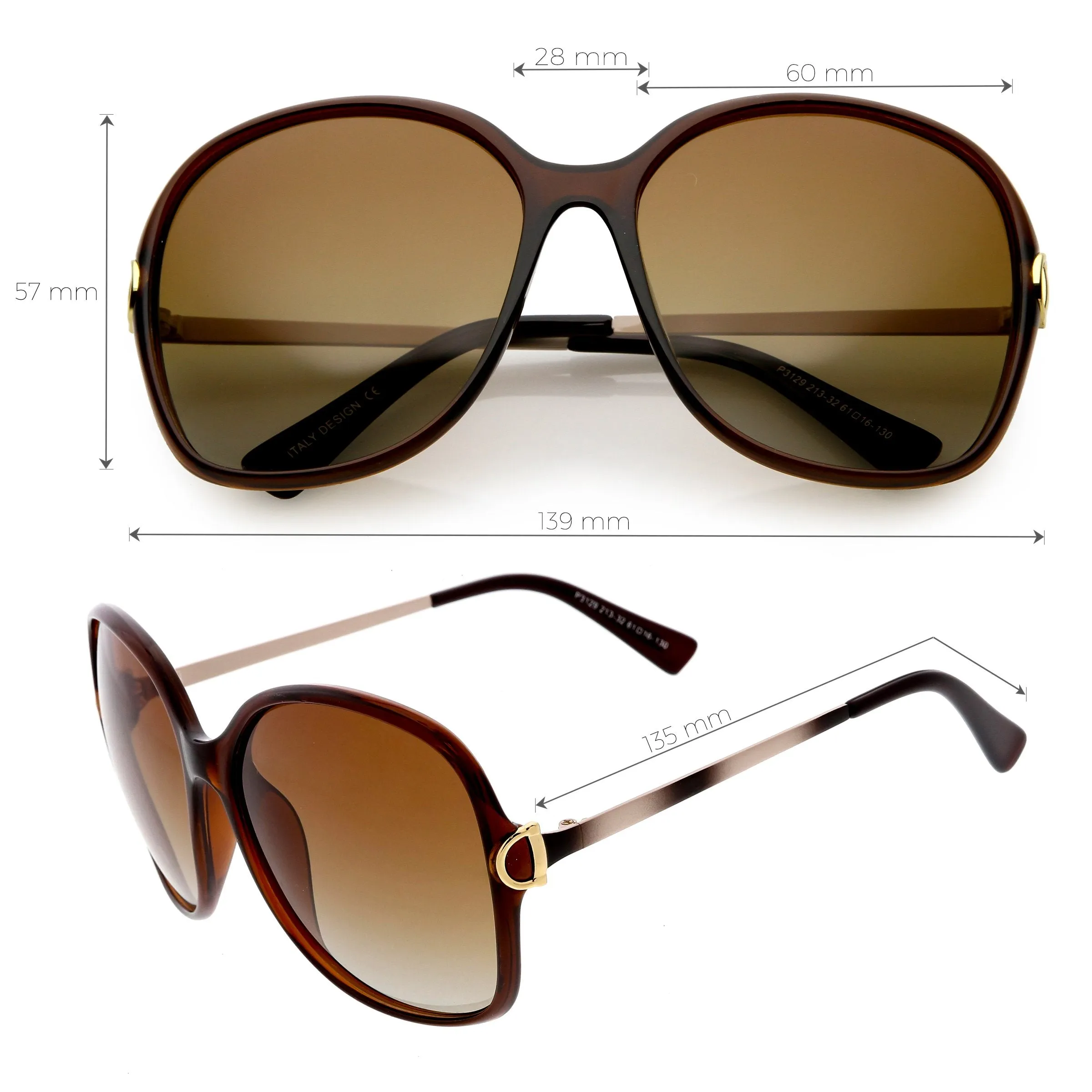 Women's Oversize Round Polarized Sunglasses C829 sold by ZeroUV product image thumbnail 2