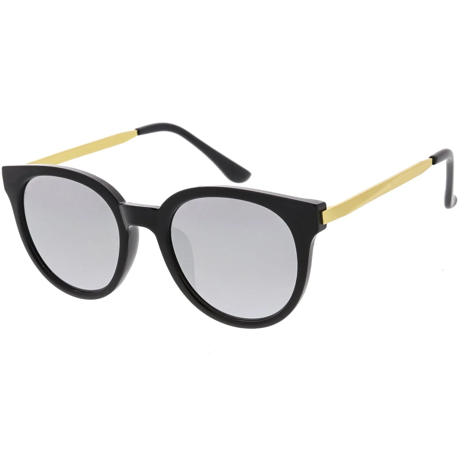 Indie Retro Modern Thick Horned Rim Flat Lens Sunglasses C844 sold by ZeroUV product image thumbnail 2