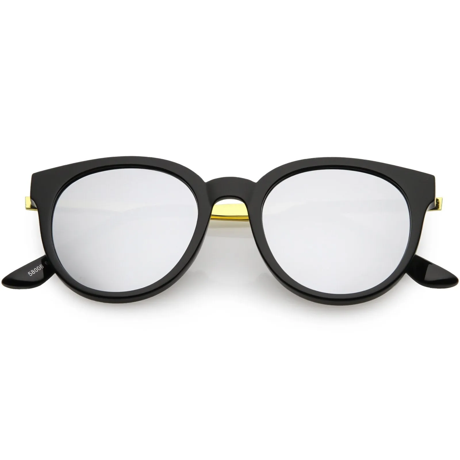 Indie Retro Modern Thick Horned Rim Flat Lens Sunglasses C844 sold by ZeroUV