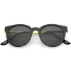 Indie Retro Modern Thick Horned Rim Flat Lens Sunglasses C844 sold by ZeroUV
