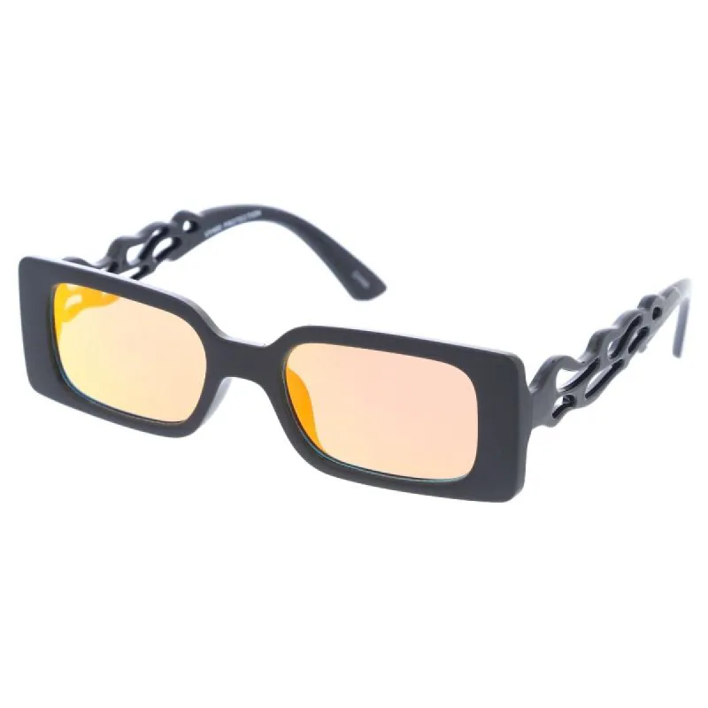 Thick Retro Rectangle Flame Arms Sunglasses D325 sold by ZeroUV