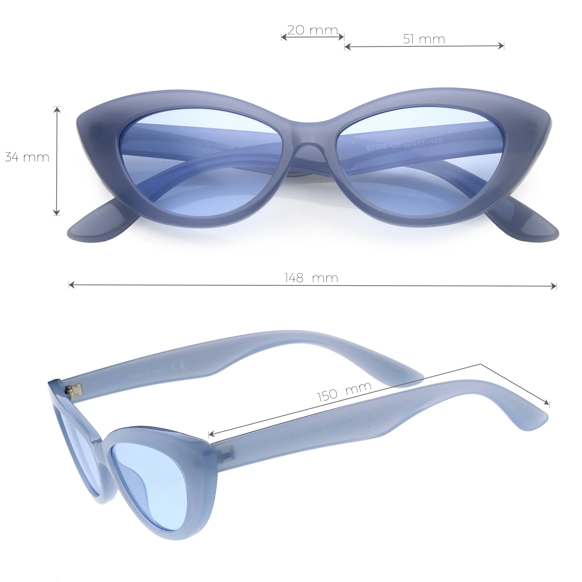 Women's Retro Oval Color Tone Cat Eye Sunglasses C868 sold by ZeroUV product image thumbnail 2