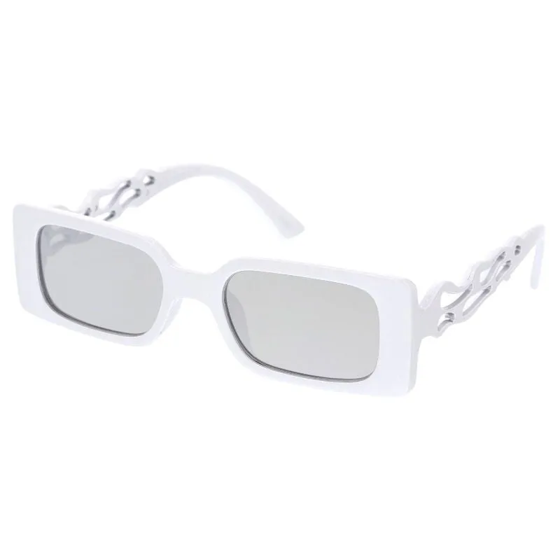 Thick Retro Rectangle Flame Arms Sunglasses D325 sold by ZeroUV product image thumbnail 4