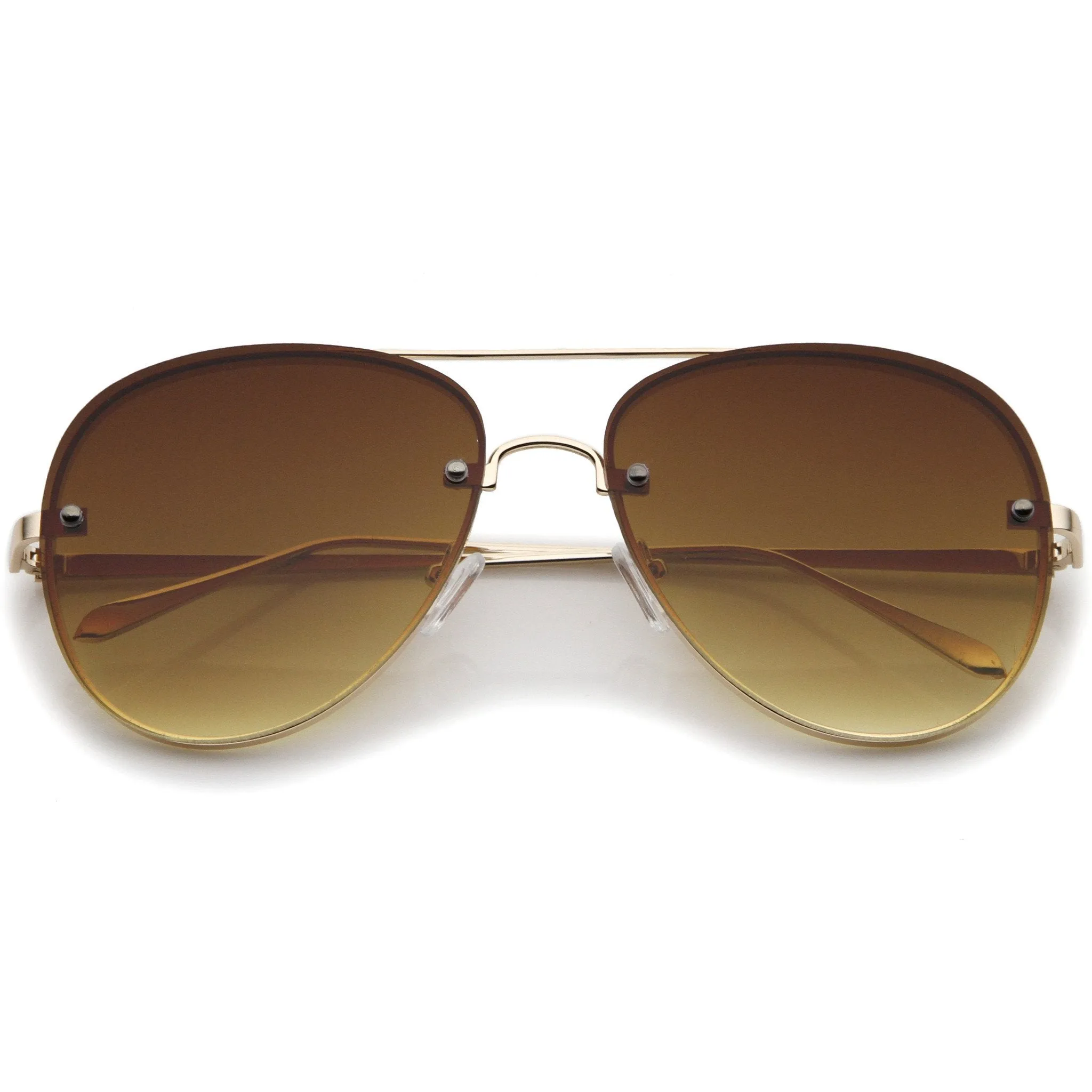 Modern Rimless Flat Lens Aviator Sunglasses 60mm A848 sold by ZeroUV