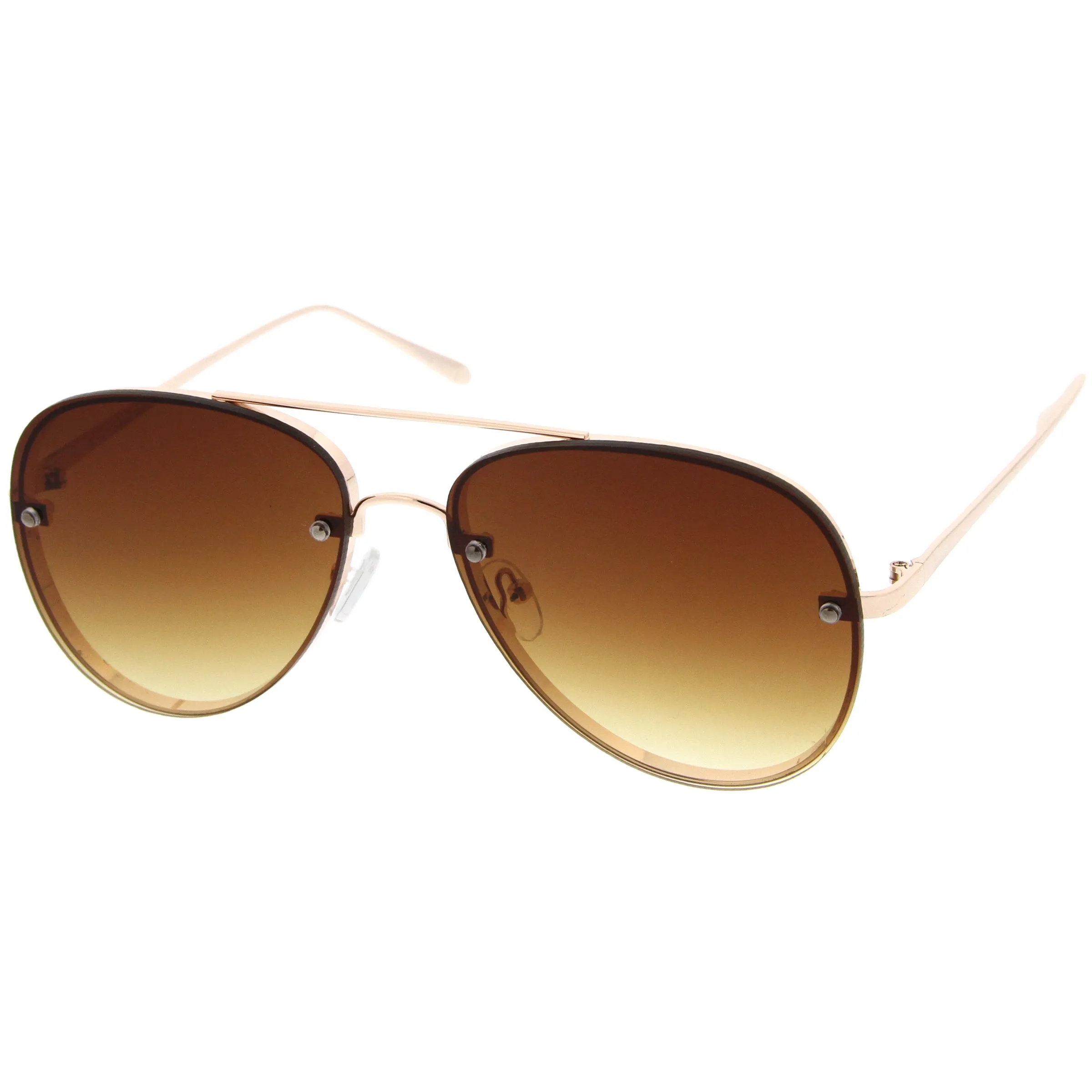 Modern Rimless Flat Lens Aviator Sunglasses 60mm A848 sold by ZeroUV product image thumbnail 2