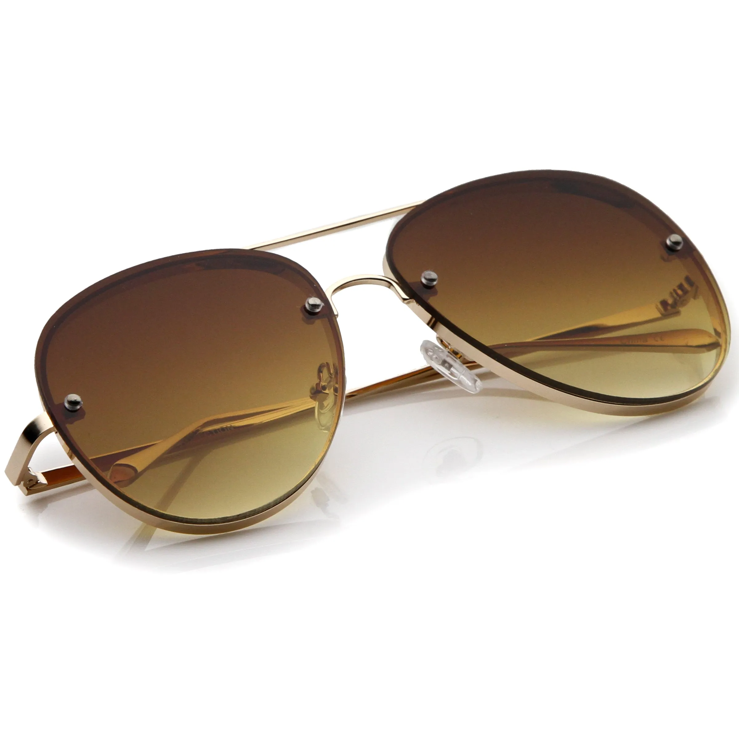 Modern Rimless Flat Lens Aviator Sunglasses 60mm A848 sold by ZeroUV product image thumbnail 4