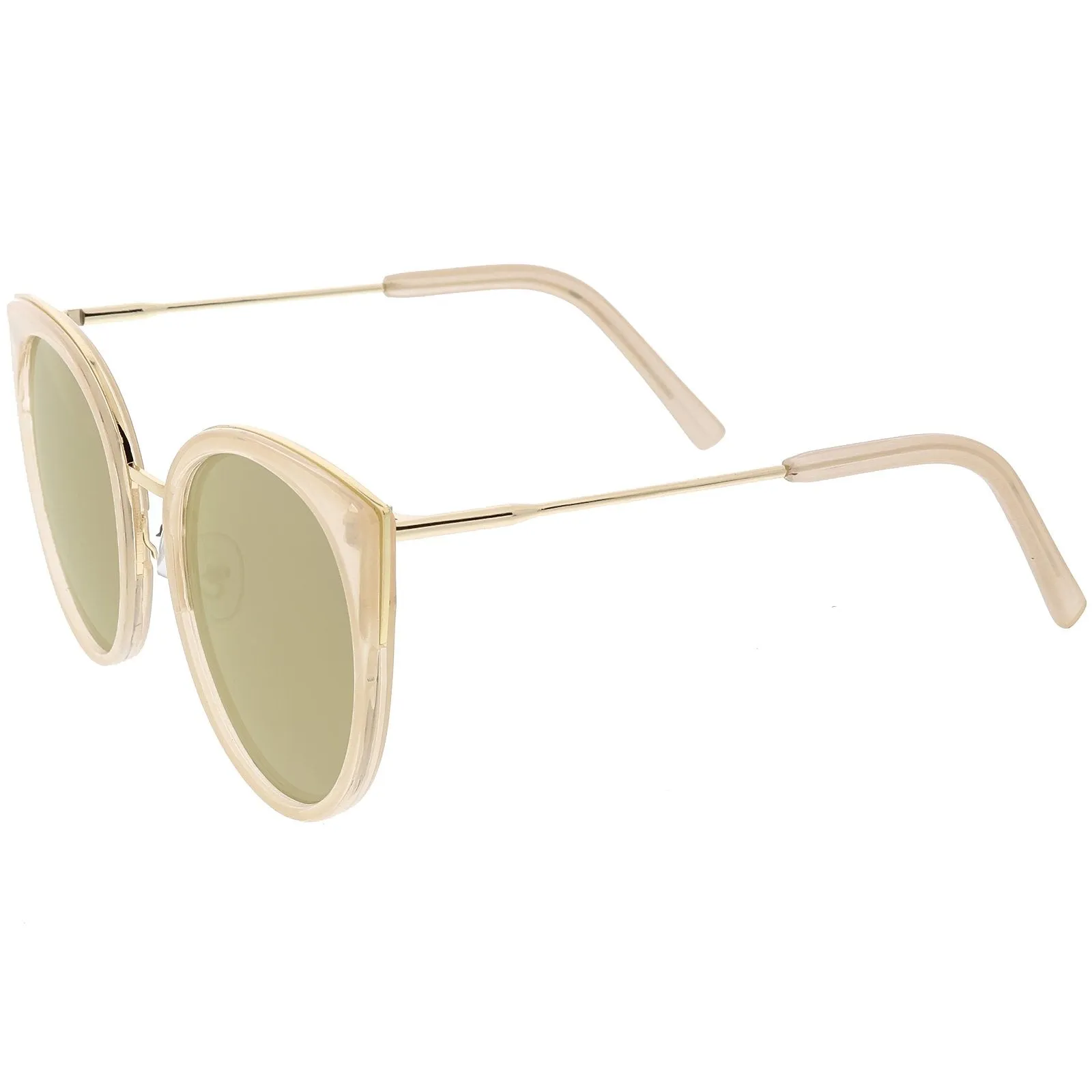 Women's Oversize Round Flat Mirrored Lens Cat Eye Sunglasses C841 sold by ZeroUV product image thumbnail 5