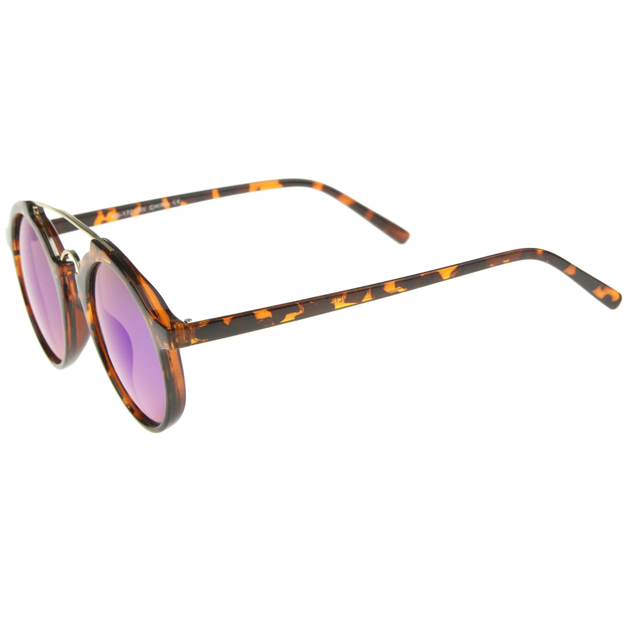 Retro Round Horned Rim Mirror Lens Sunglasses A192 sold by ZeroUV product image thumbnail 3