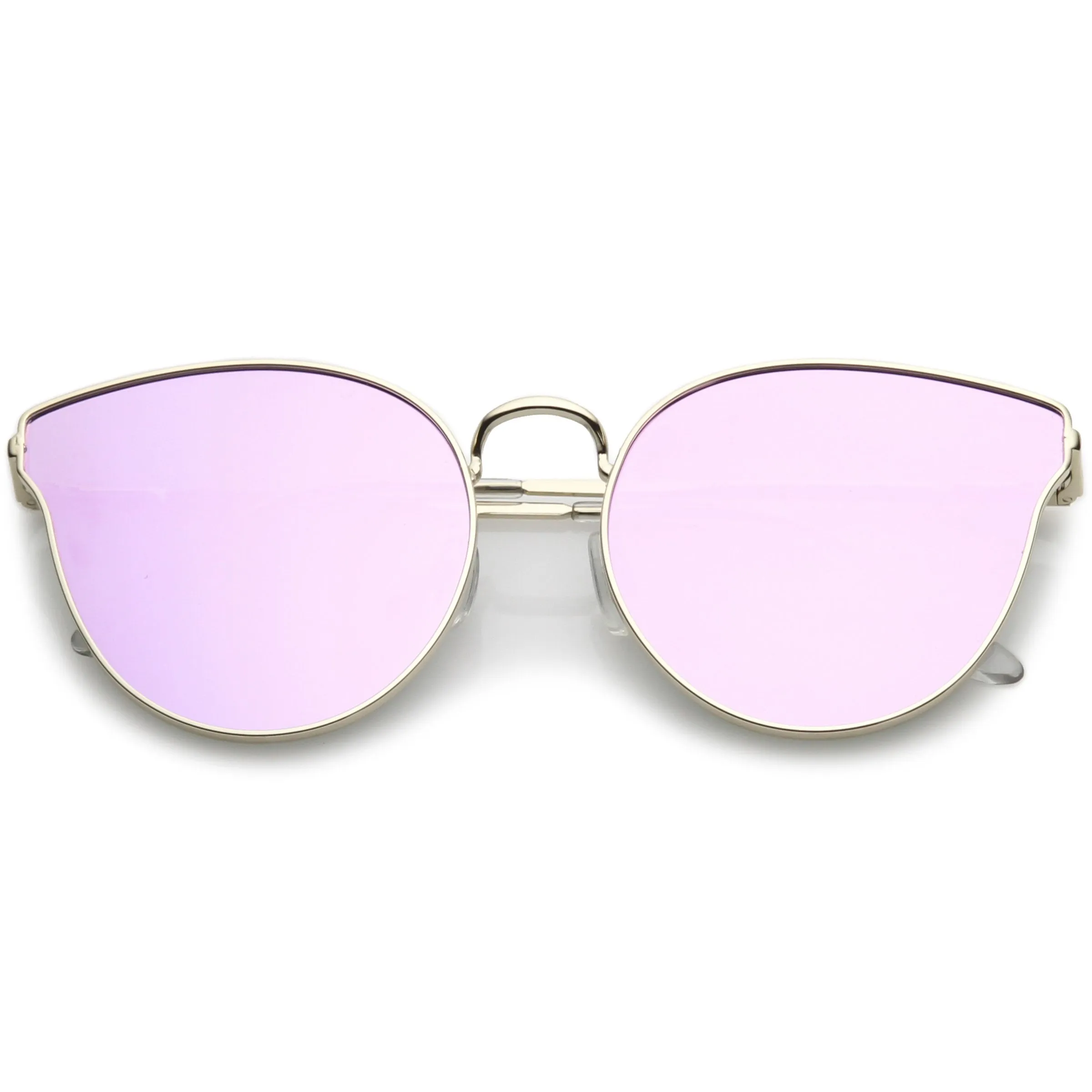 Women's Premium Laser Cut Mirrored Flat Lens Cat Eye Sunglasses C363 sold by ZeroUV