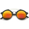 Retro Round Horned Rim Mirror Lens Sunglasses A192 sold by ZeroUV