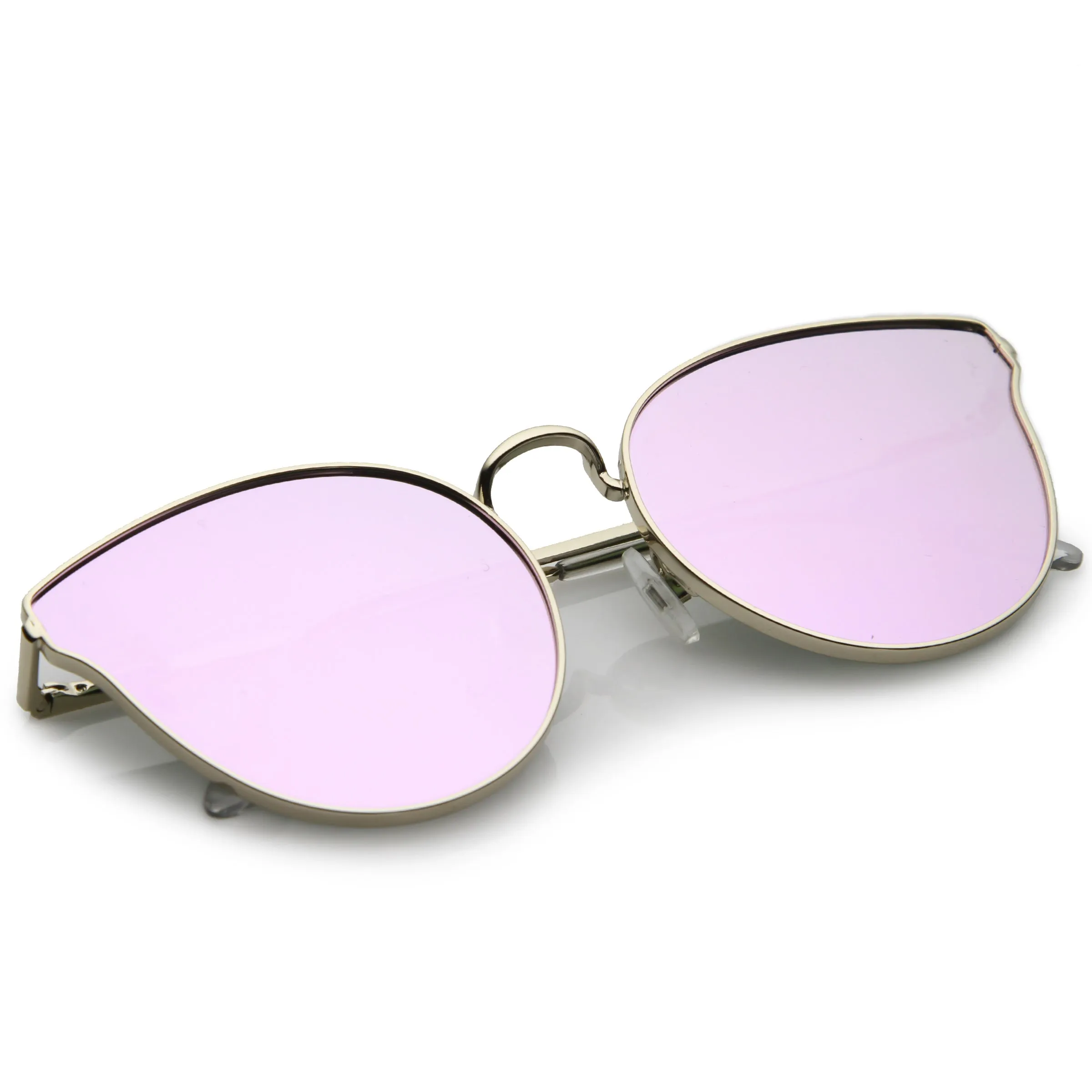Women's Premium Laser Cut Mirrored Flat Lens Cat Eye Sunglasses C363 sold by ZeroUV product image thumbnail 4